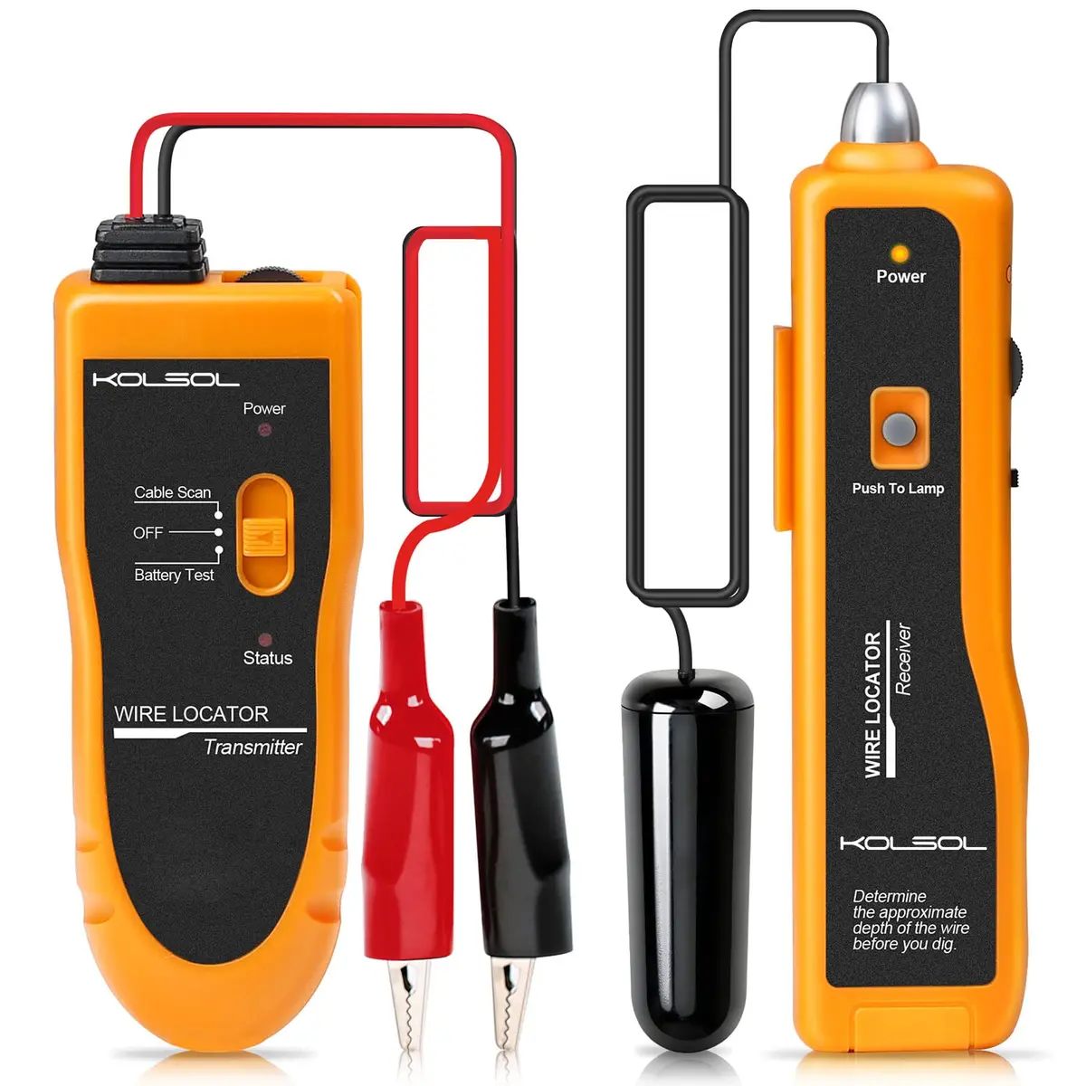 KOLSOL F02 Underground Cable Locator, Wire Tracer with Earphone | Detects Buried Wires up to 1000ft - main product image