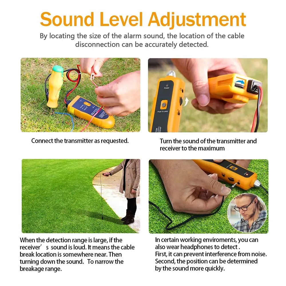 KOLSOL F02 Underground Cable Locator, Wire Tracer with Earphone | Detects Buried Wires up to 1000ft - view 6