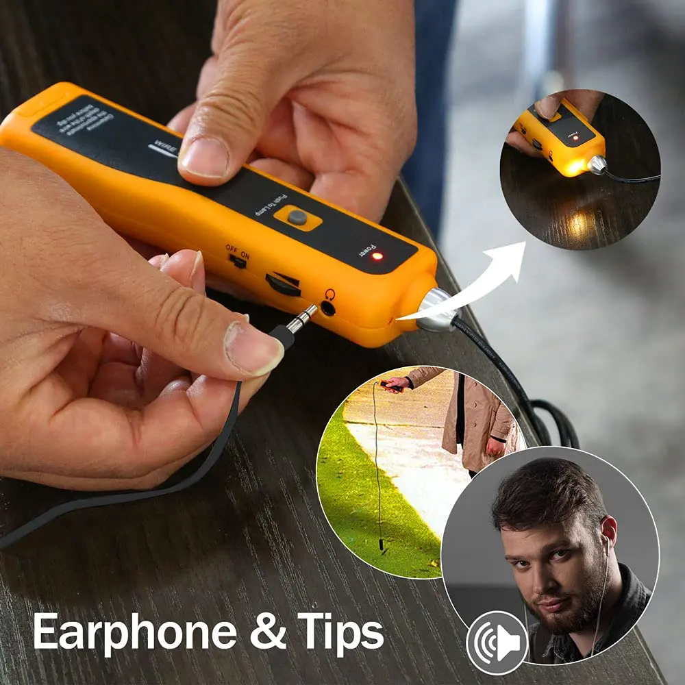 KOLSOL F02 Underground Cable Locator, Wire Tracer with Earphone | Detects Buried Wires up to 1000ft - view 8