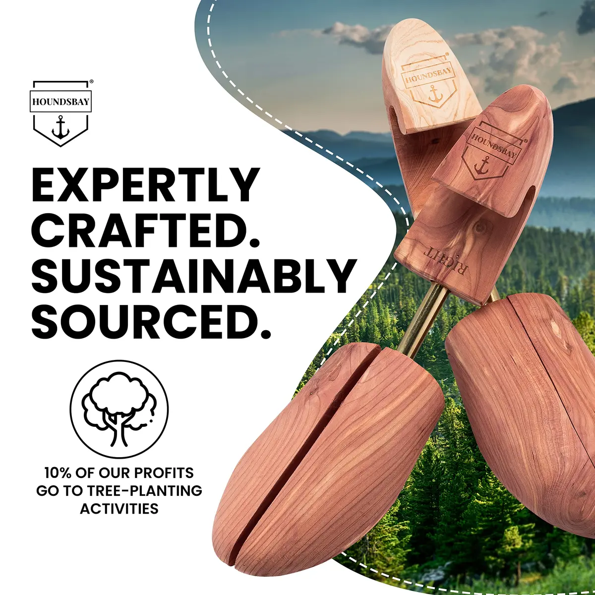 HOUNDSBAY Cedar Shoe Tree, Shoe Trees for Men & Women, Shaper & Stretcher | Aromatic Red Cedar - view 9
