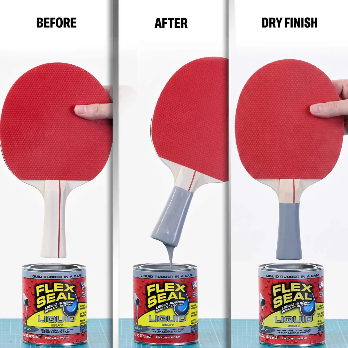 Flex Seal Liquid Rubber Sealant Coating Gray 473ml (16 fl oz) | Waterproof, Flexible, Breathable, UV Resistant - view 4