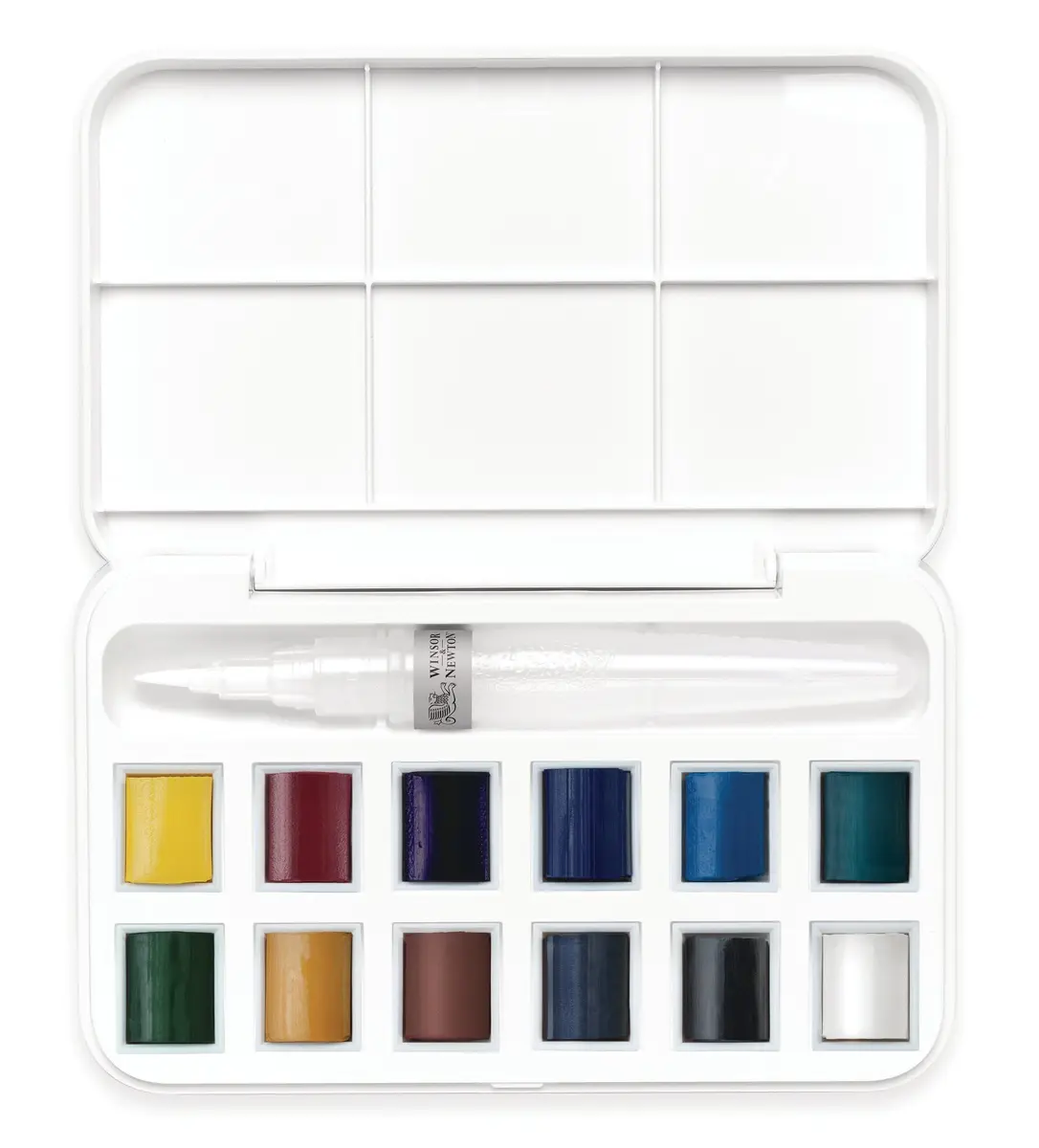 Winsor & Newton Cotman Watercolor Paint Set, 12 Half Pans with Water Brush Pen | Portable Art Kit - view 4