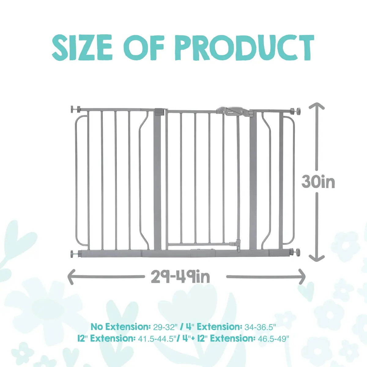 Regalo Safety 29"-49" Extra Wide Baby Gate, Bottom of Stairs & Doorways | Adjustable & Trusted for 30+ Years - view 2