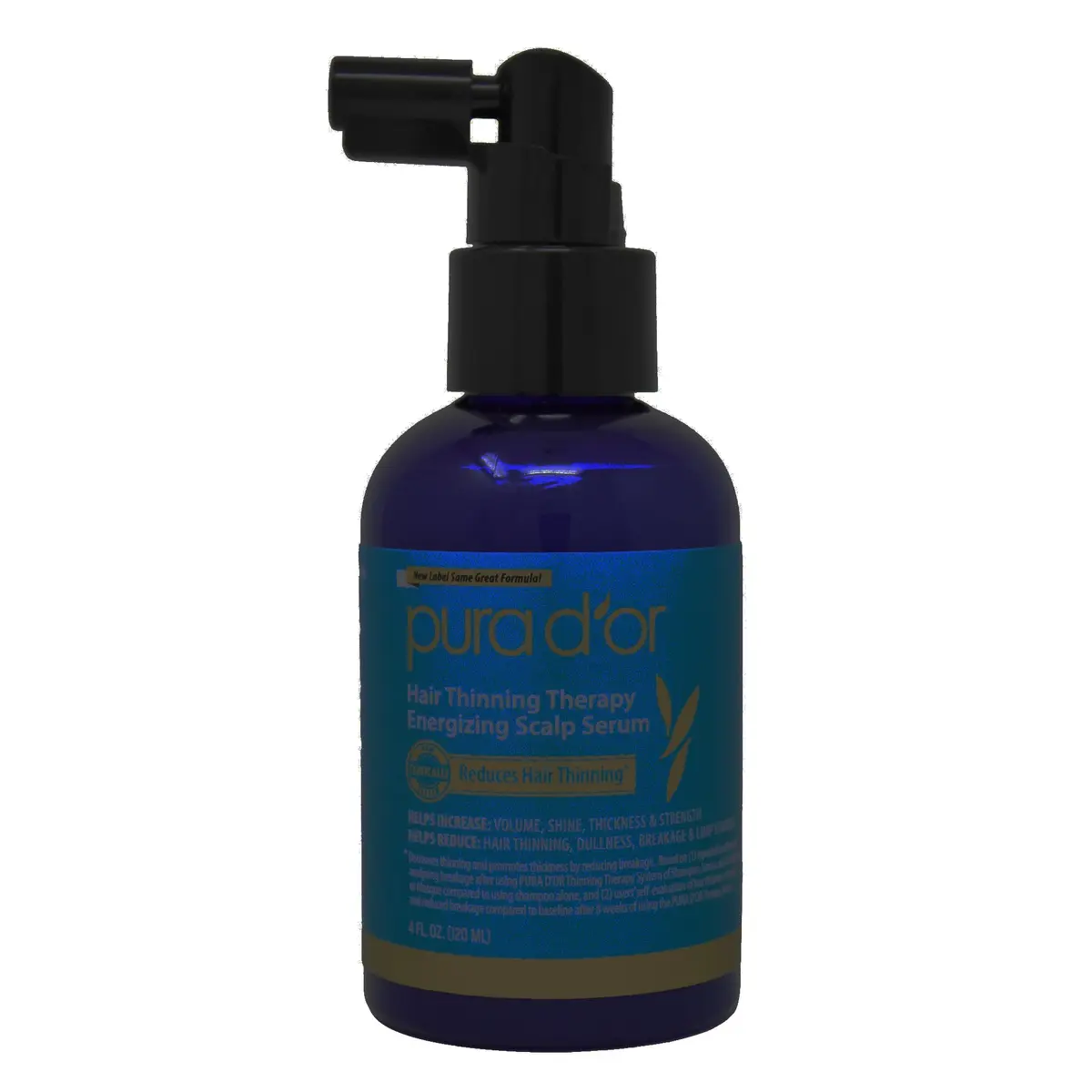PURA D'OR 4oz Spray Bottle with Attached Sprayer | Amber Glass Bottle for Hair Products - main product image