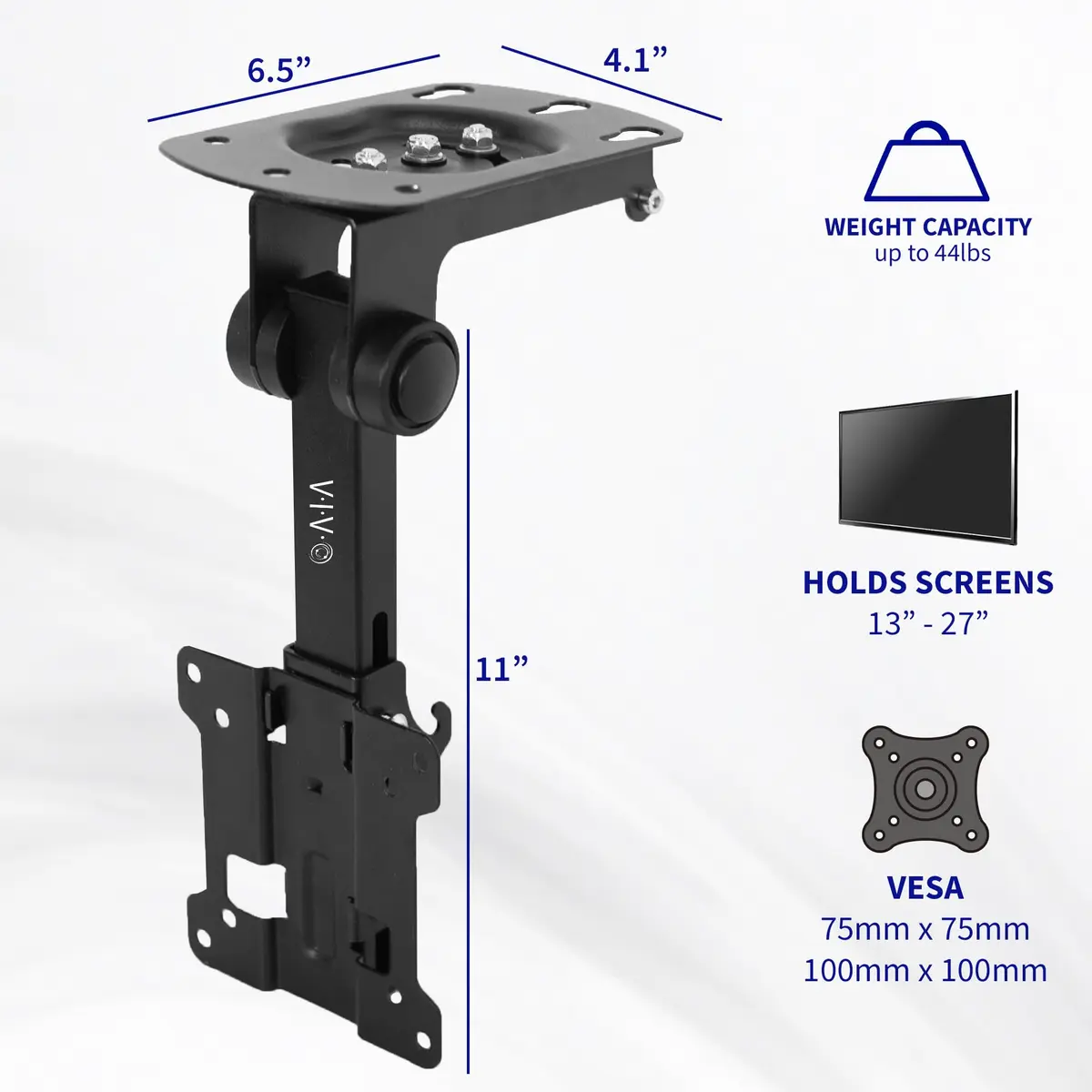 VIVO Ceiling Mount for 13-27 in Flat Screens | Space-Saving Ceiling Mount with Tilt & Swivel - view 2