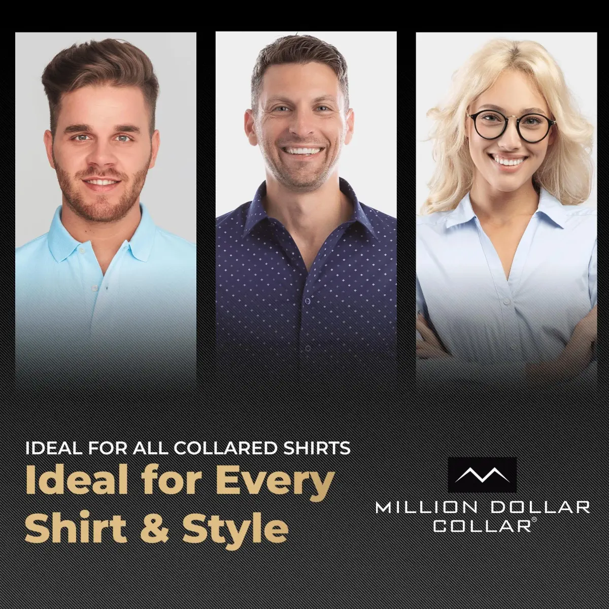 Million Dollar Collar Placket Stays (5-Pack, White) | Crisp Collars for Men's Dress Shirts - view 7