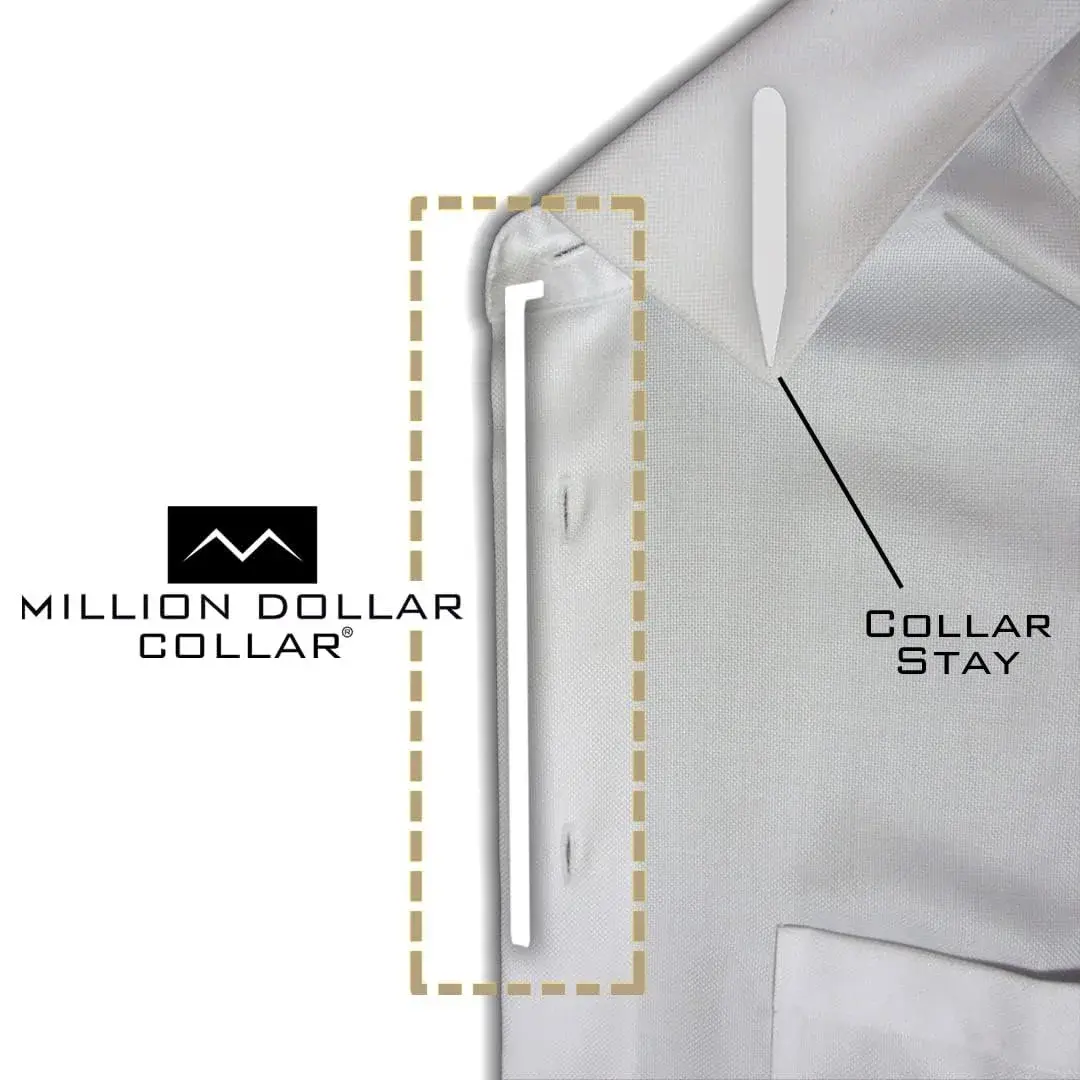 Million Dollar Collar Placket Stays (5-Pack, White) | Crisp Collars for Men's Dress Shirts - view 9