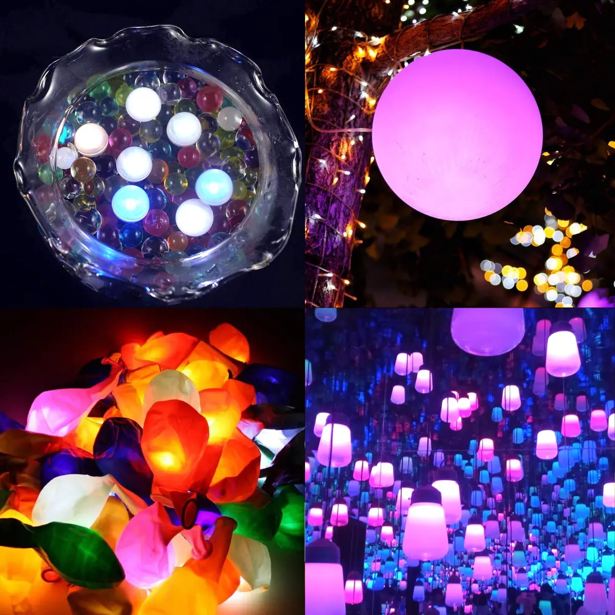 Neo LOONS White Round LED Ball Lamp Lights 1.7cm (0.67 inch) Diameter | 100 pcs for Paper Lanterns & Balloons - view 4