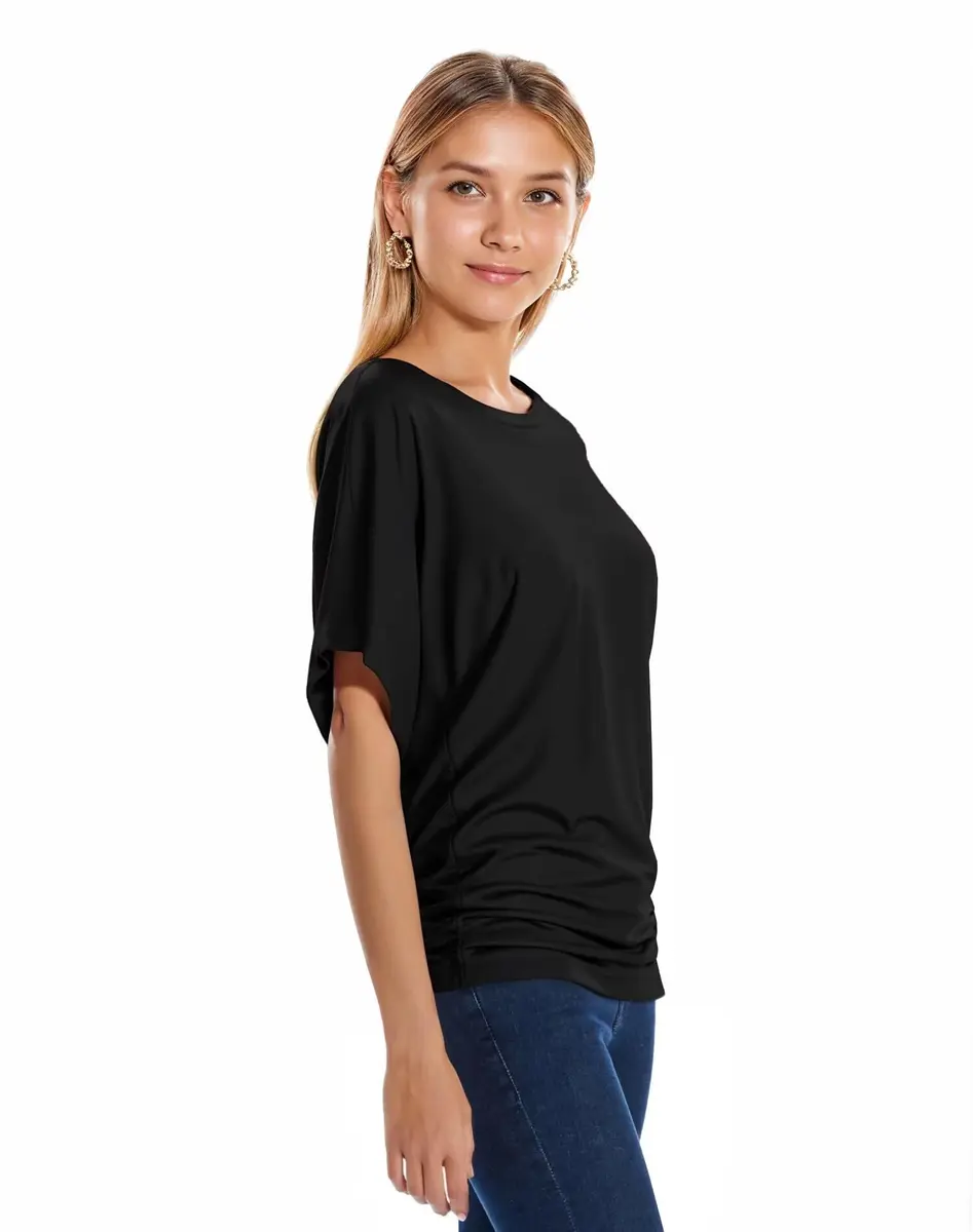 Hybrid & Company Womens Boat Neck Dolman Top Shirt Small | Light, Stretchy & Versatile - view 5