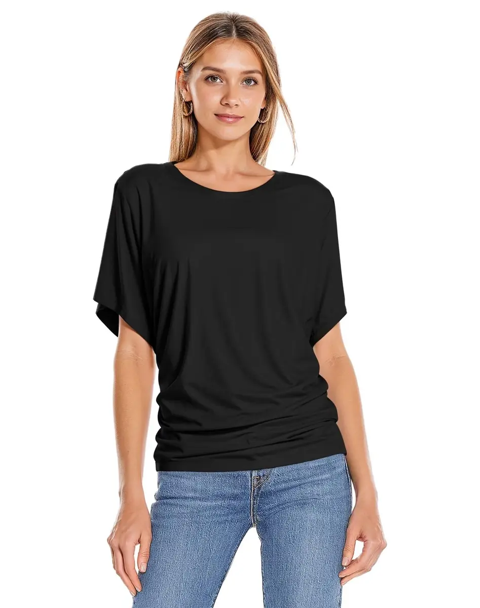 Hybrid & Company Womens Boat Neck Dolman Top Shirt Small | Light, Stretchy & Versatile - view 2
