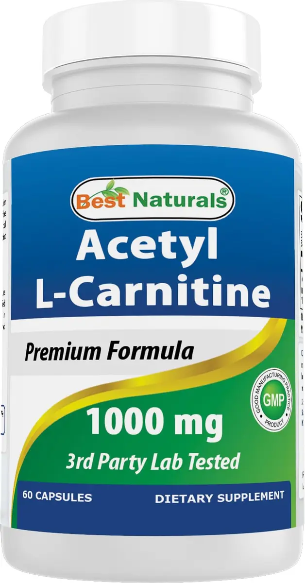 Best Naturals Acetyl L-Carnitine 1000mg Capsule | 60 Count | Supports Energy & Brain Function - main product image