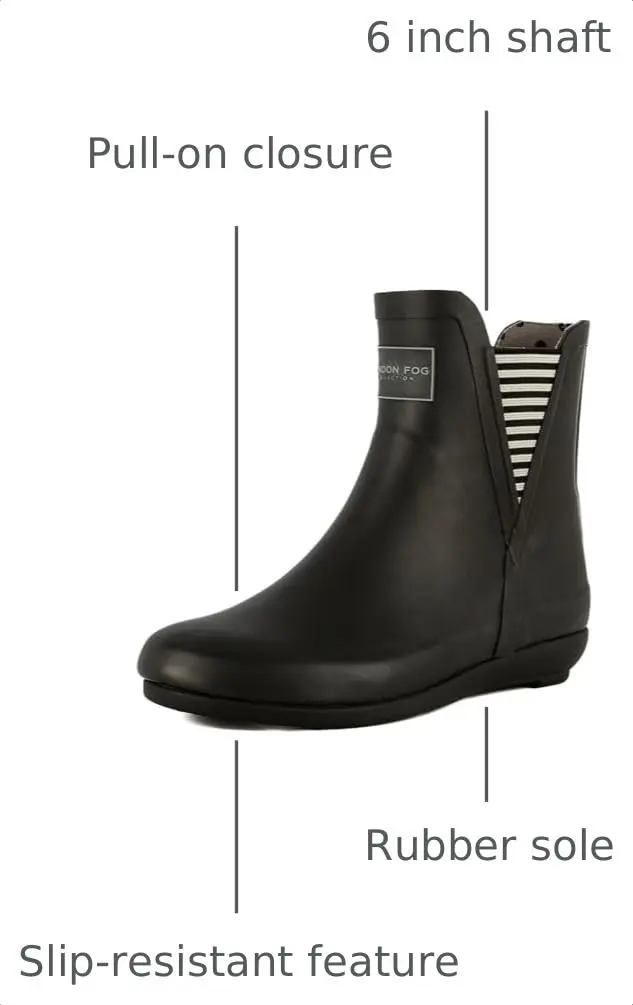 London Fog Piccadilly Rain Boot 9 M US | Classic Waterproof Mid-Calf Shoe - view 3
