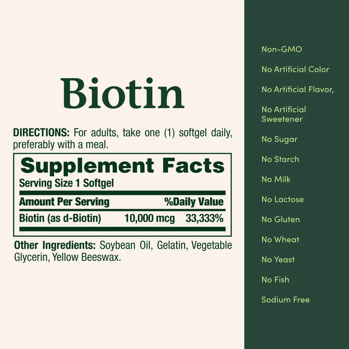 Nature's Bounty Biotin Hair Skin & Nails Vitamins, 10,000mcg, 360 Count | Supports Hair, Skin & Nails - view 6
