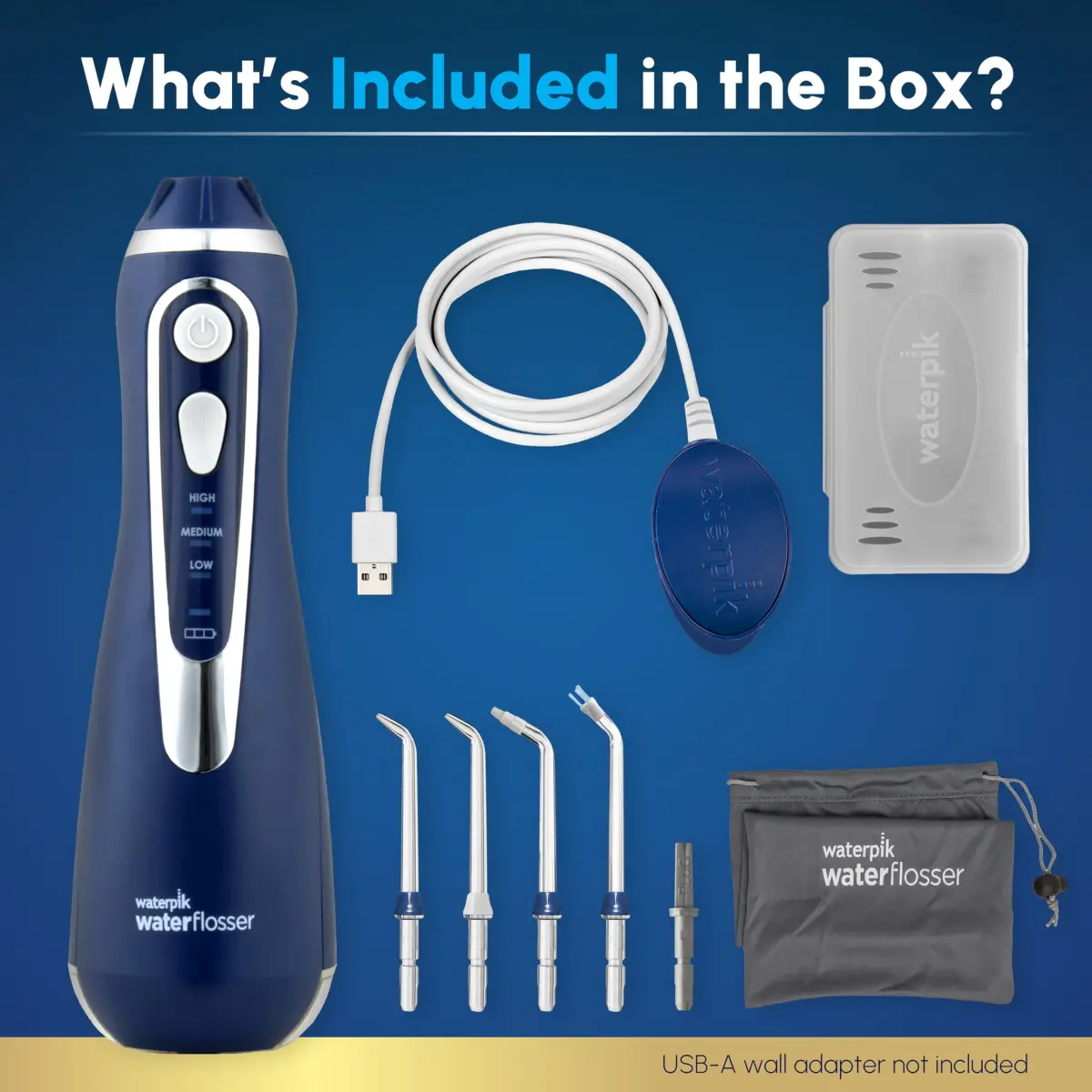 Waterpik Cordless Advanced Portable Water Flosser, Rechargeable, Blue | ADA Accepted Oral Irrigator for Gum Health - view 4