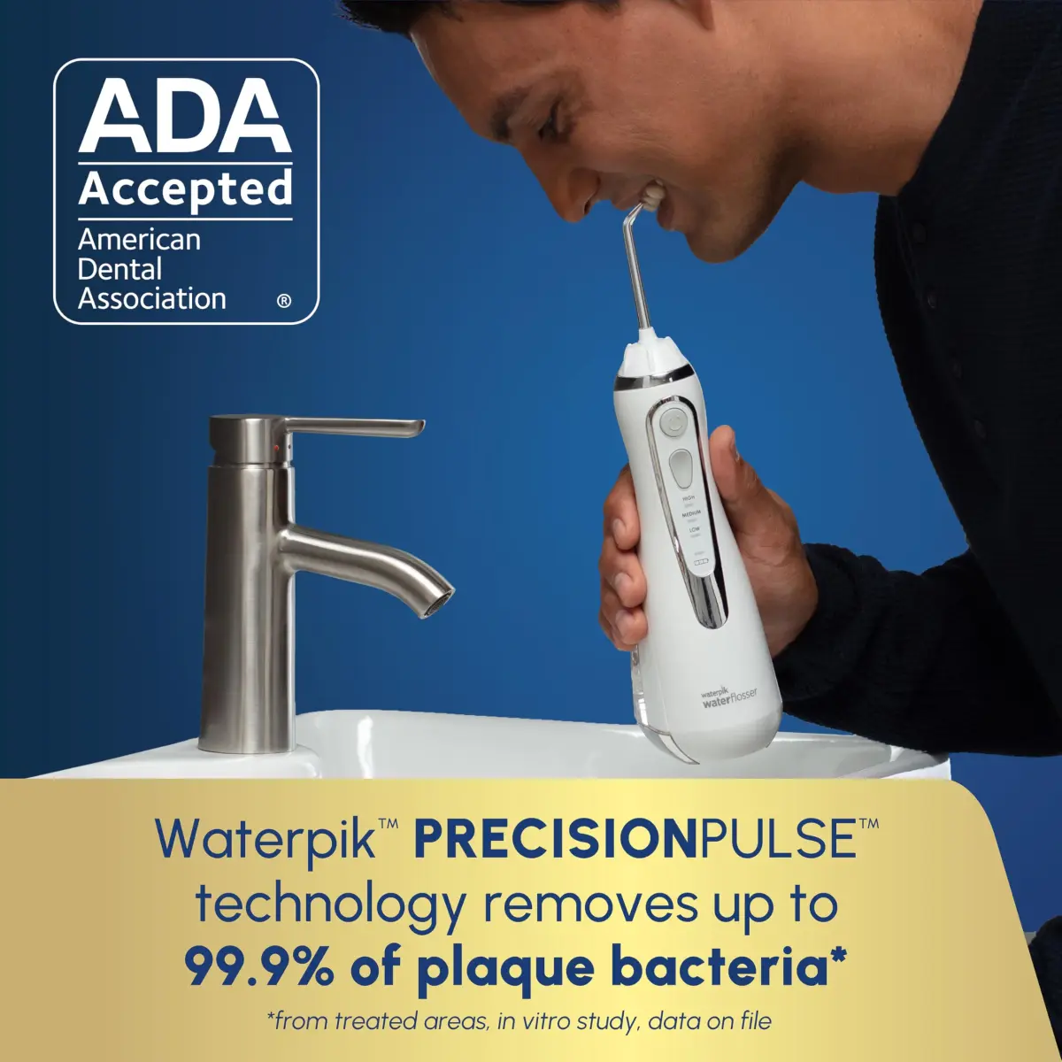 Waterpik Cordless Advanced Portable Water Flosser Gray 203ml (7 Fl Oz) | ADA Accepted Oral Irrigator - view 3