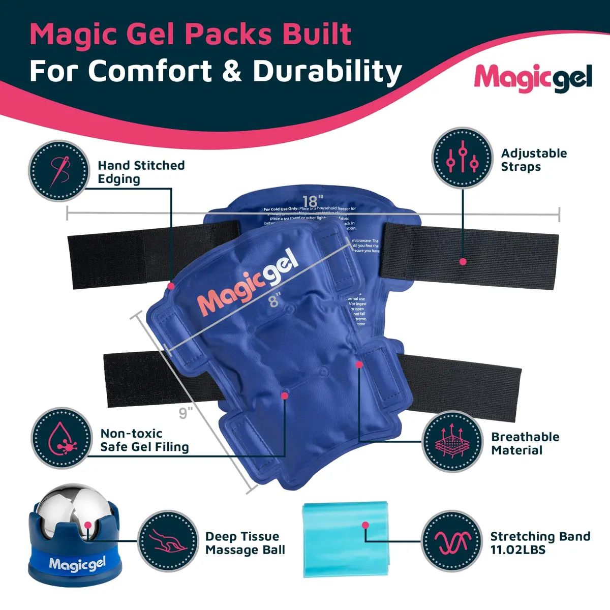 Magic Gel Shin Splint Relief Hot & Cold Packs | Ice & Therapy for Leg Pain | by Magic Gel - view 3