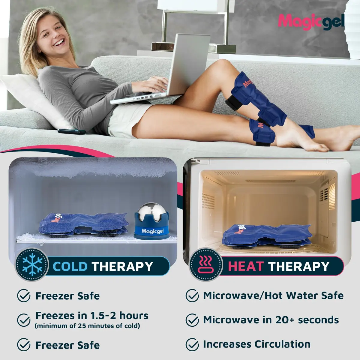 Magic Gel Shin Splint Relief Hot & Cold Packs | Ice & Therapy for Leg Pain | by Magic Gel - view 4