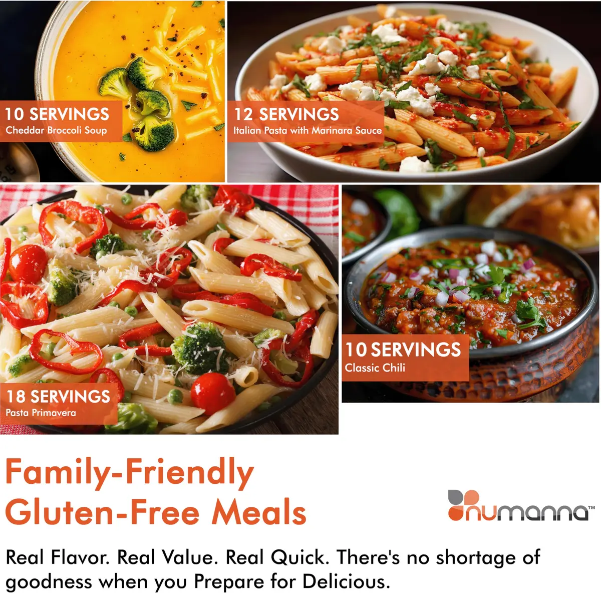 NuManna No-Gluten Family Pack Bucket 126 Servings | 25-Year Shelf Life | Emergency Food Supply, Made in USA - view 4
