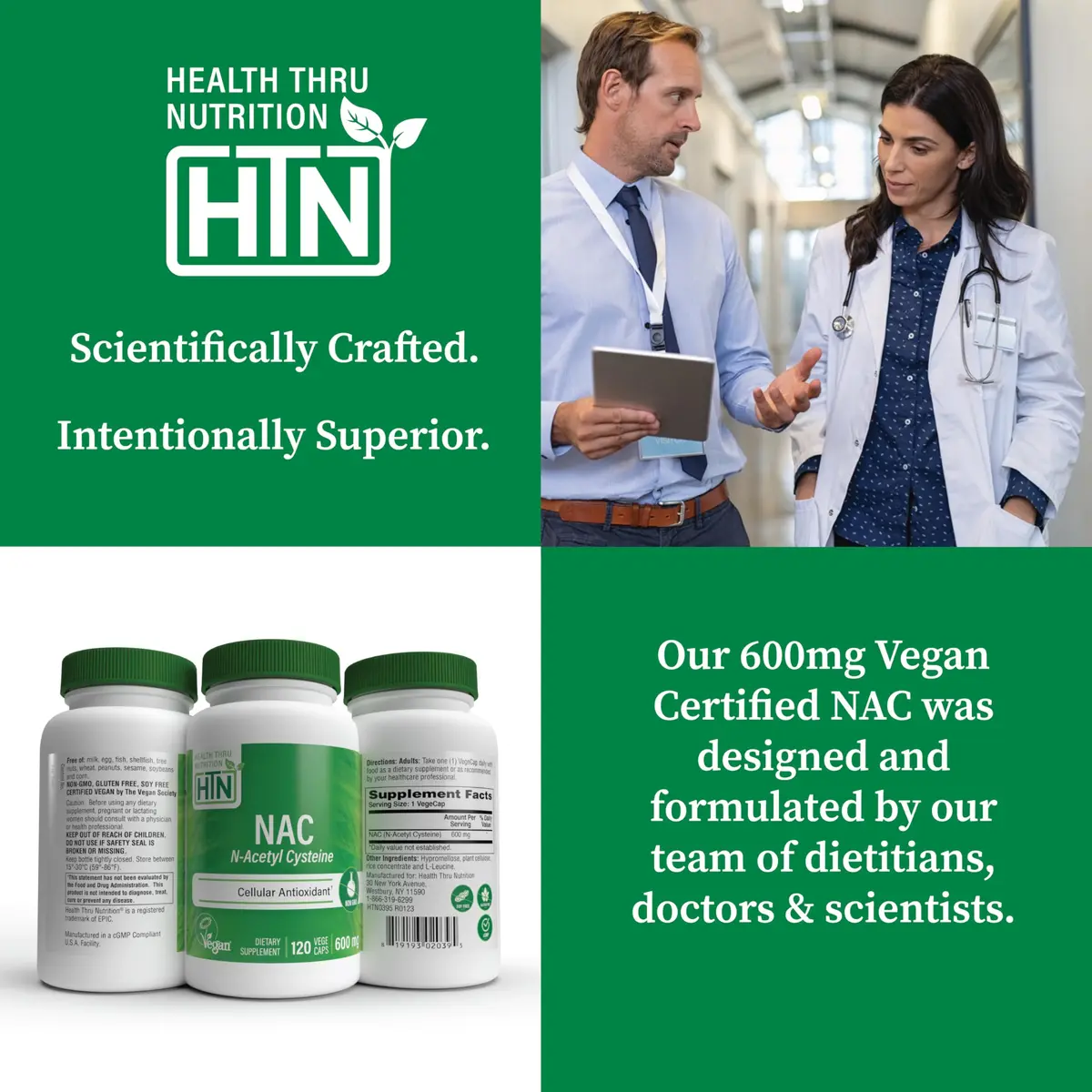 Health Thru Nutrition N-Acetyl-Cysteine 600mg | Vegan Supplement for Immunity & Liver Support - view 5