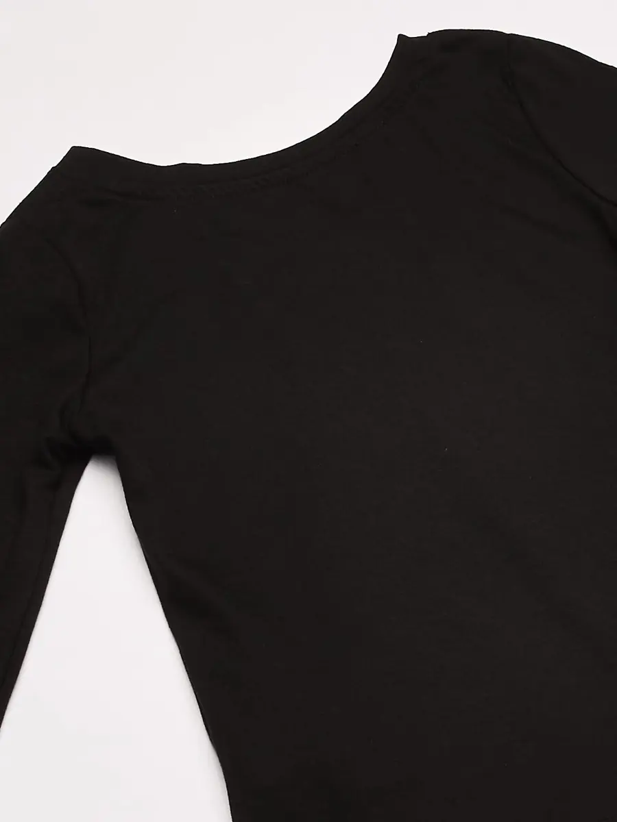 French Toast Big Girls' Long Sleeve V-Neck Tee, Black, XL (14/16) | Casual Polyblend Jersey for Daily Wear - view 3