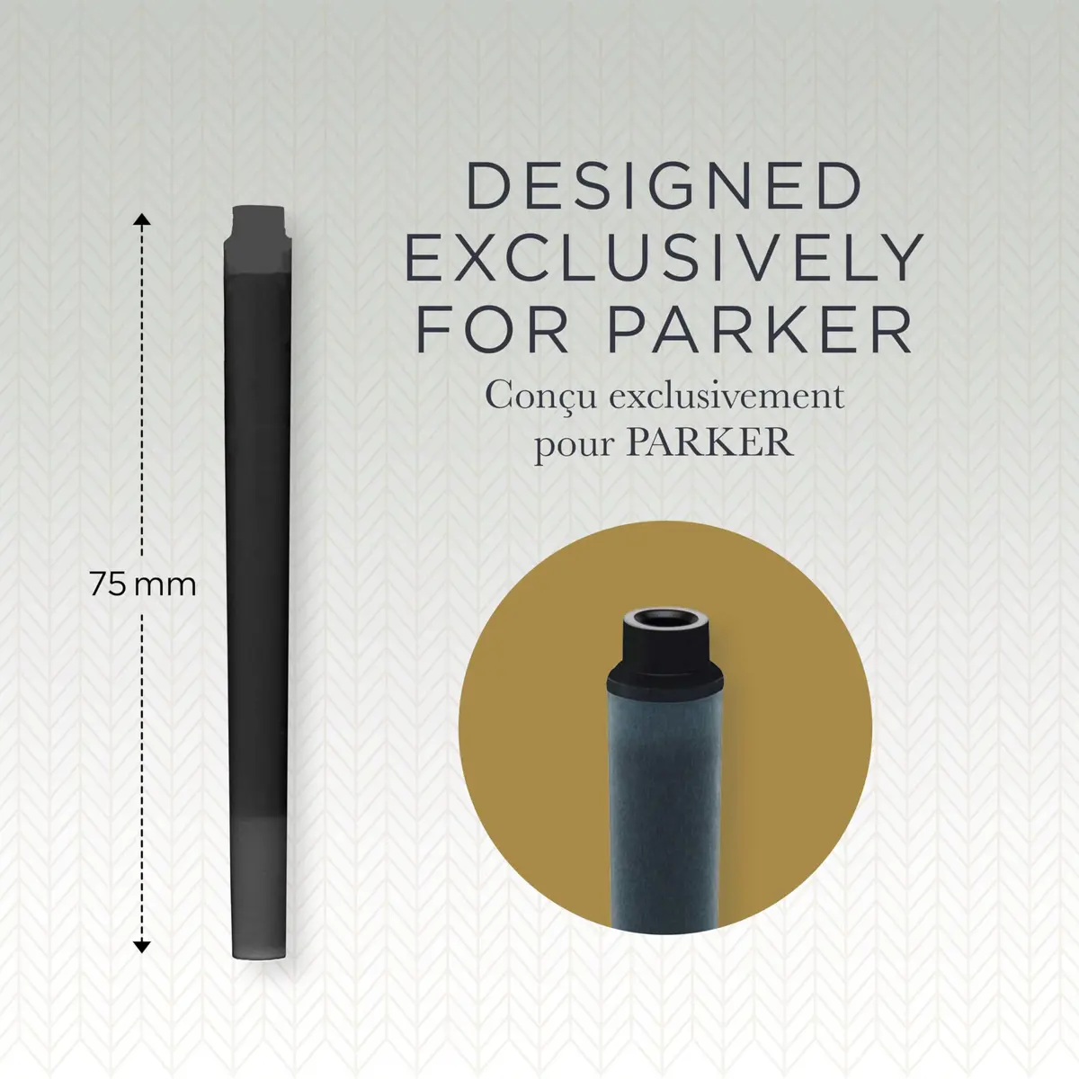 Parker Quink Fountain Pen Ink Cartridges Black, 5 Count (0.032 kg) | Smooth Ink Flow for Traditional Writing - view 2
