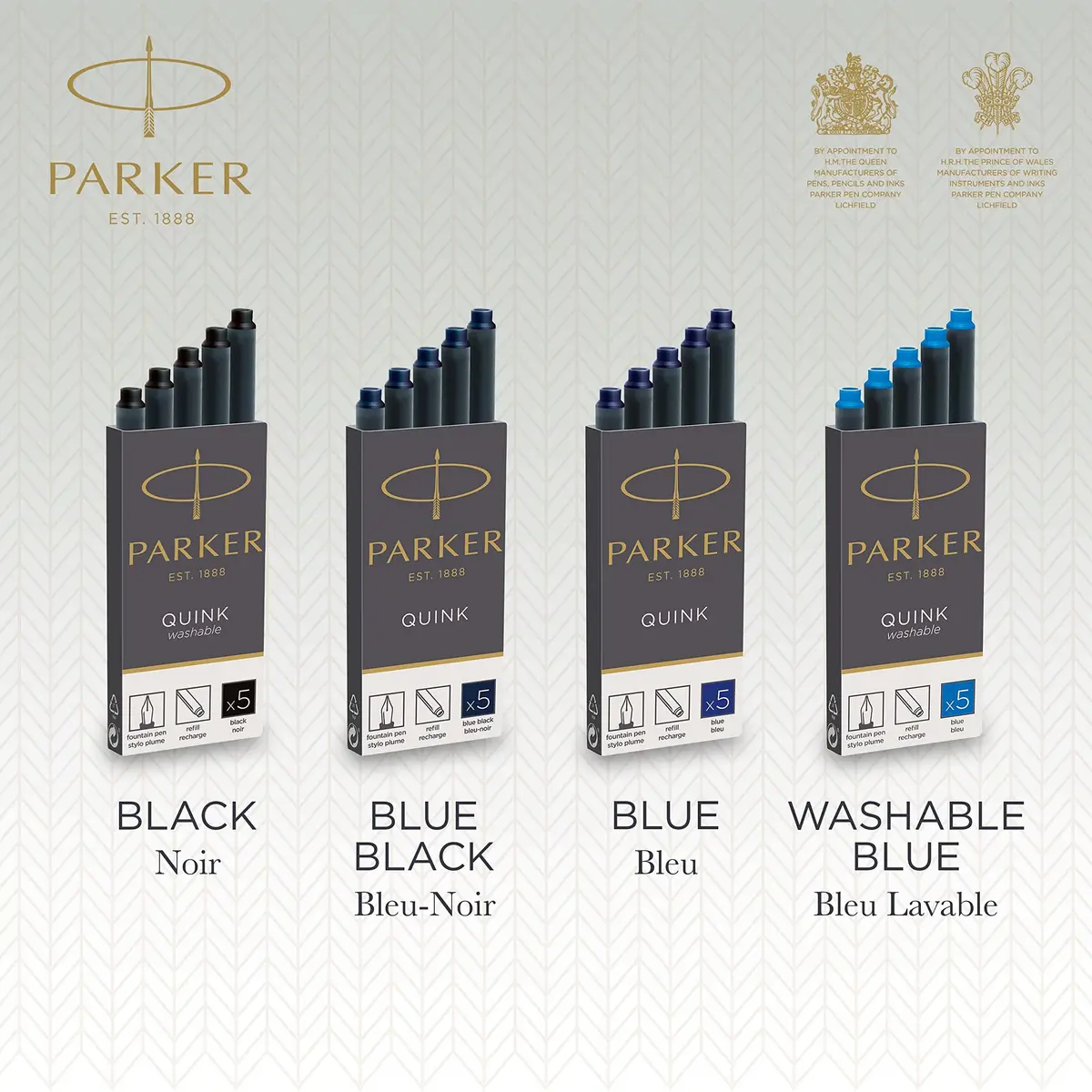 Parker Quink Fountain Pen Ink Refills, Washable Blue, 5 Count | Smooth Ink Flow for Traditional Writing - view 7