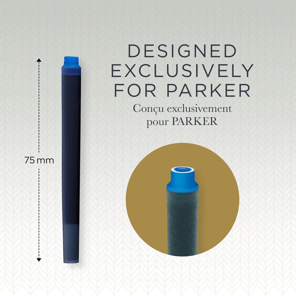 Parker Quink Fountain Pen Ink Refills, Washable Blue, 5 Count | Smooth Ink Flow for Traditional Writing - view 2