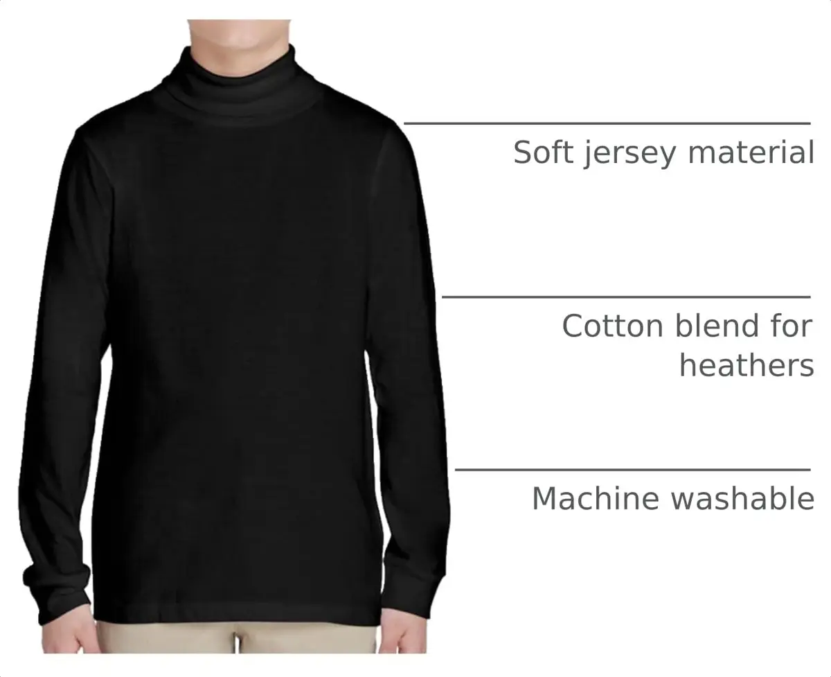 French Toast Little Boys' Long Sleeve Turtleneck Shirt, Black, 7 | Soft Cotton, Stylish & Comfortable (70-120 chars) - view 3