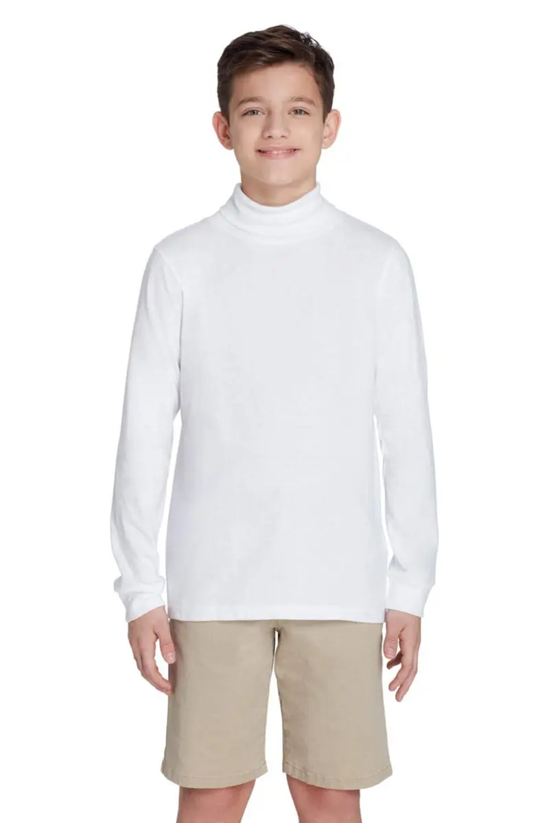 French Toast Boys Turtleneck T Shirt, White, 14 US | Soft Cotton, School Style, Regular Fit - main product image