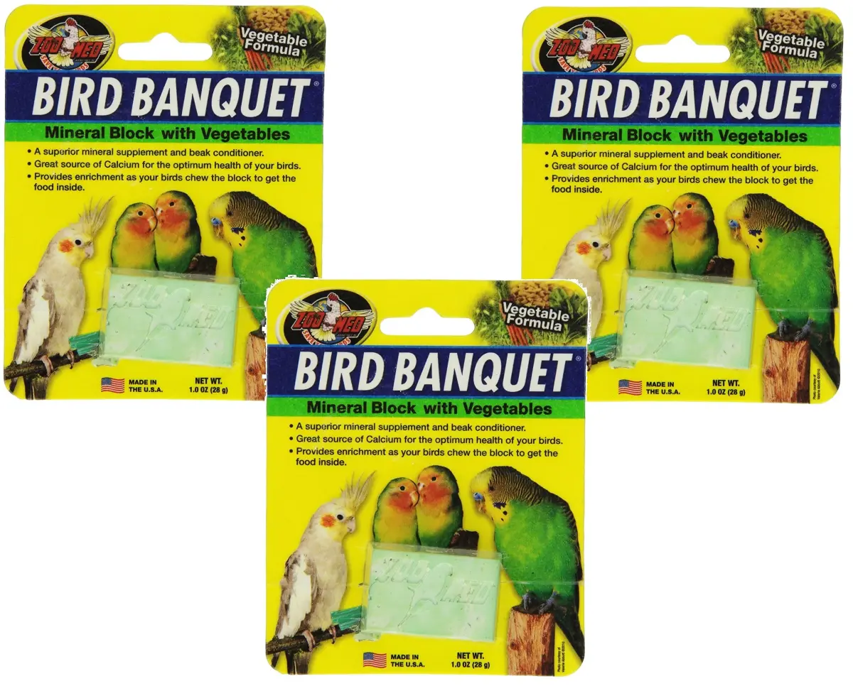 Zoo Med Laboratories Bird Banquet Vegetable Mineral Block, Small (3 oz / 85 g) | Calcium & Beak Health - main product image