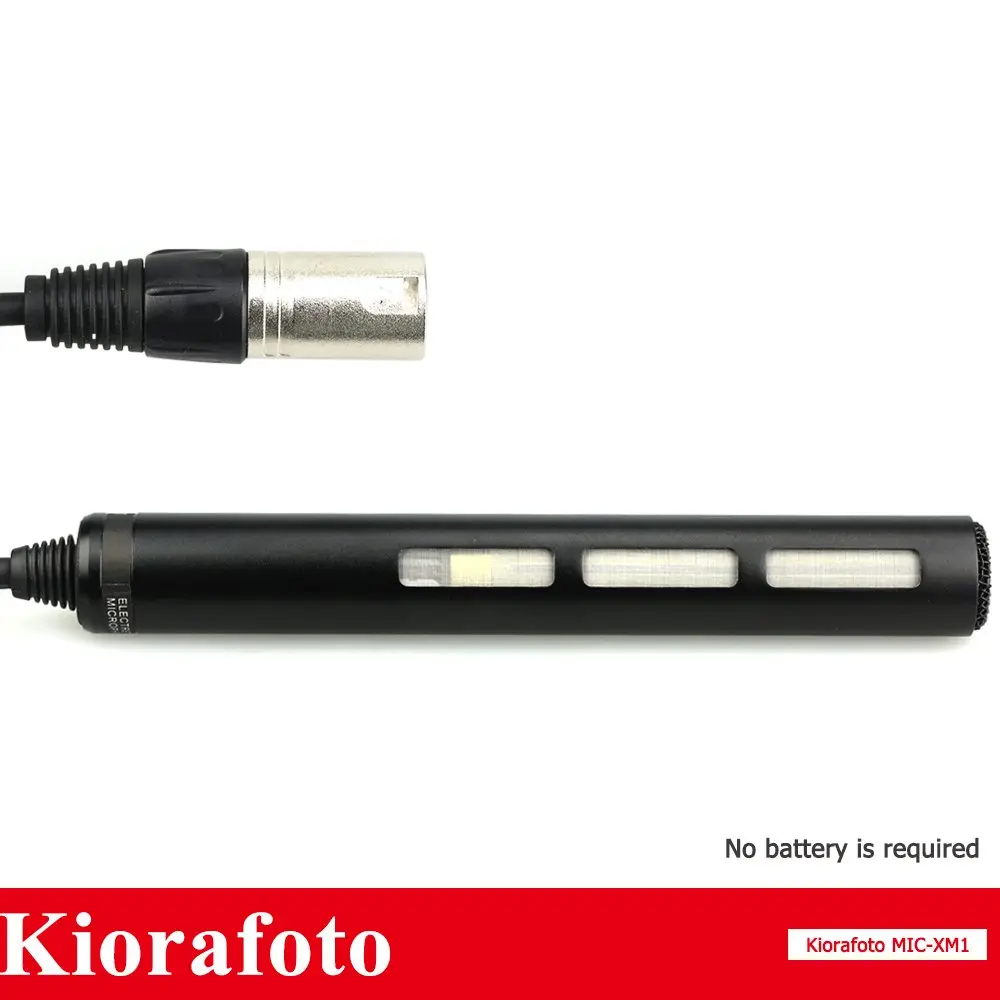 Kiorafoto Microphone for Camcorder & Camera | Directional XLR, Phantom Power, Wind Muff (22.5 in³, Black) - view 6