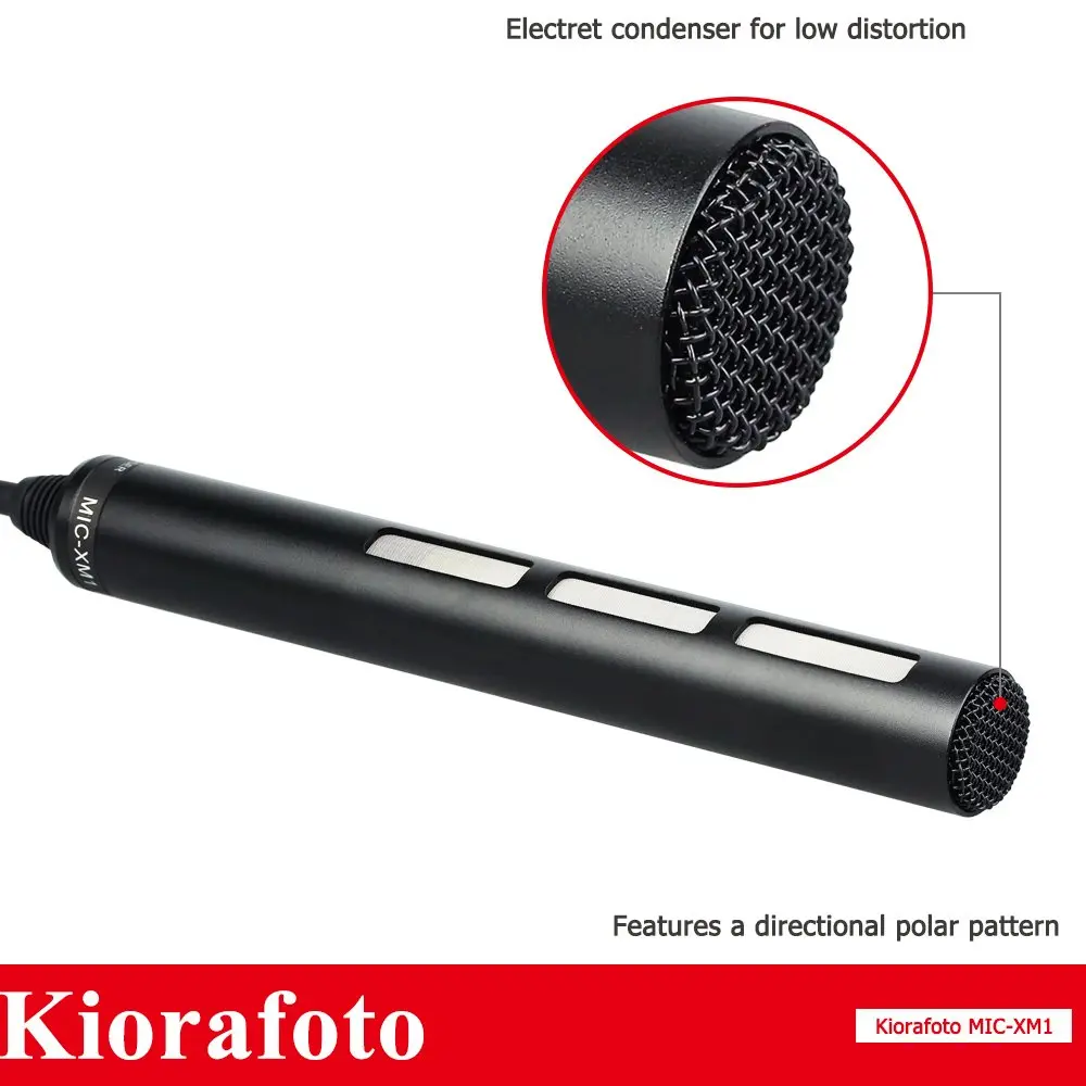 Kiorafoto Microphone for Camcorder & Camera | Directional XLR, Phantom Power, Wind Muff (22.5 in³, Black) - view 3