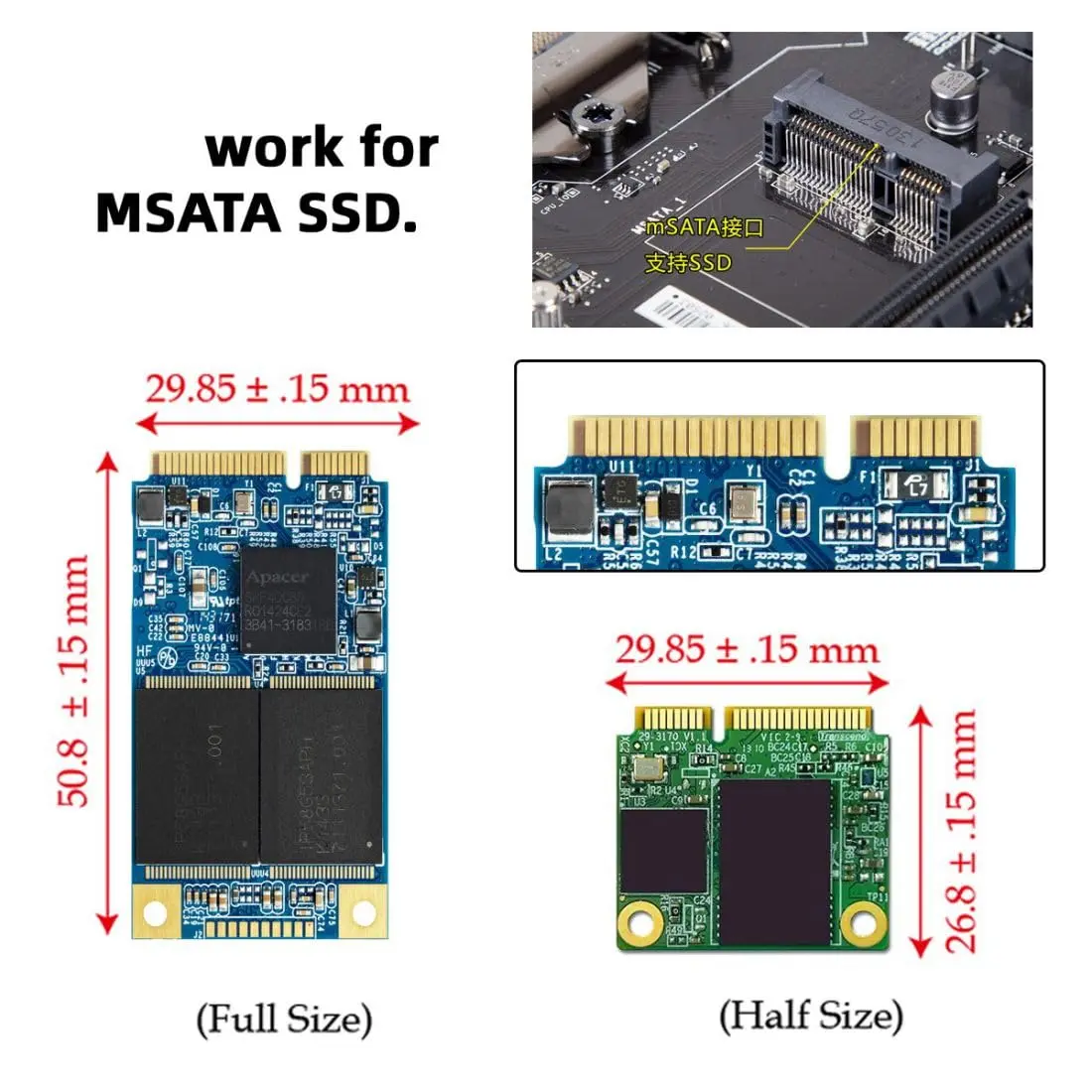 chenyang mSATA Mini SATA SSD to IDE 44Pin 2.5 inch Hard Disk Case Enclosure Box White for Laptop | Compatible with 50mm mSATA SSD - view 3