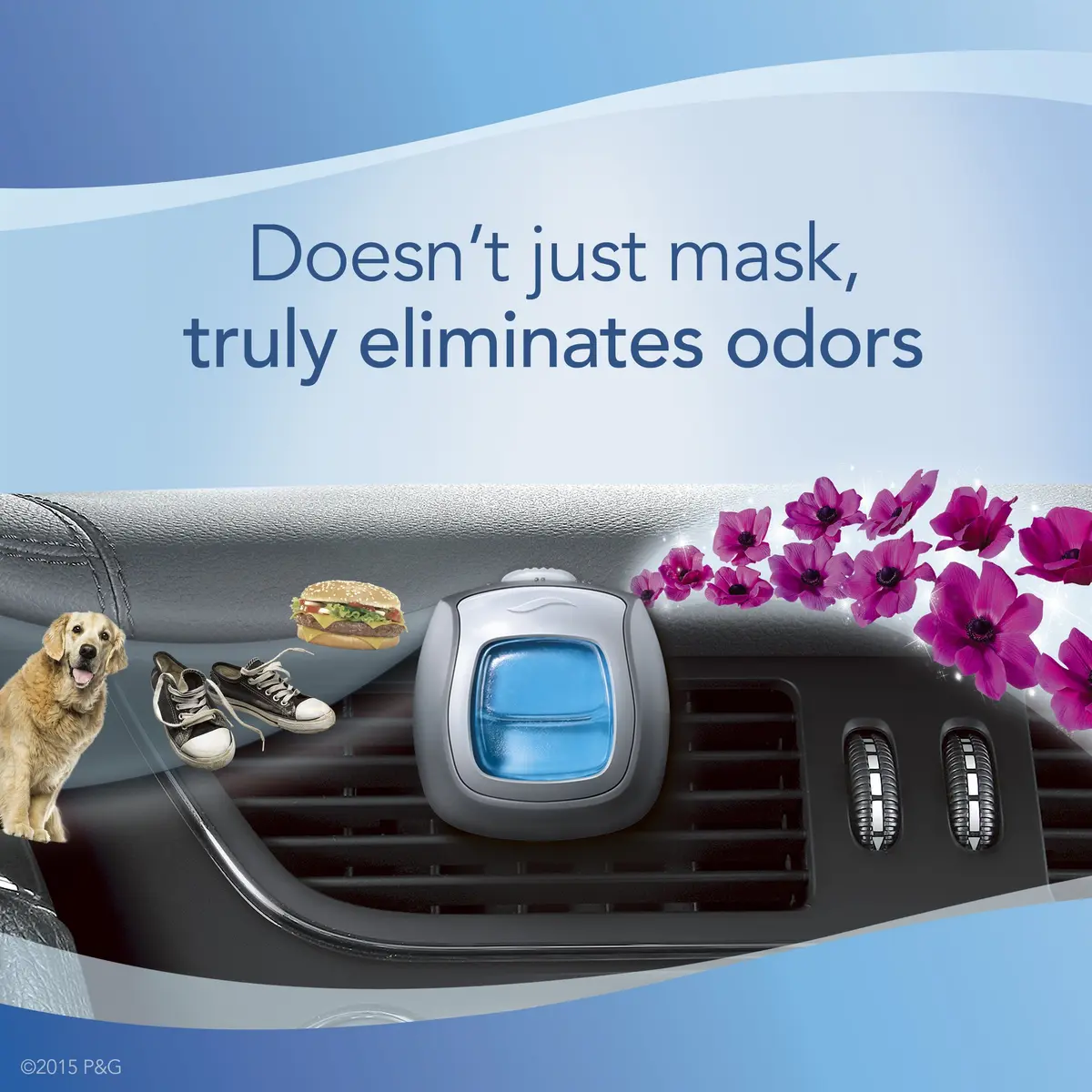 Febreze Car Vent Clip Air Freshener Gain Original 3 Pack | Odor Elimination & 30-Day Freshness Control - view 6