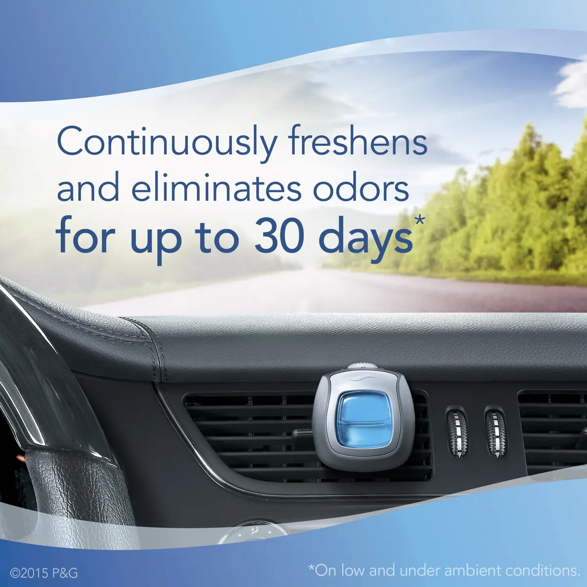 Febreze Car Vent Clip Air Freshener Gain Original 3 Pack | Odor Elimination & 30-Day Freshness Control - view 7