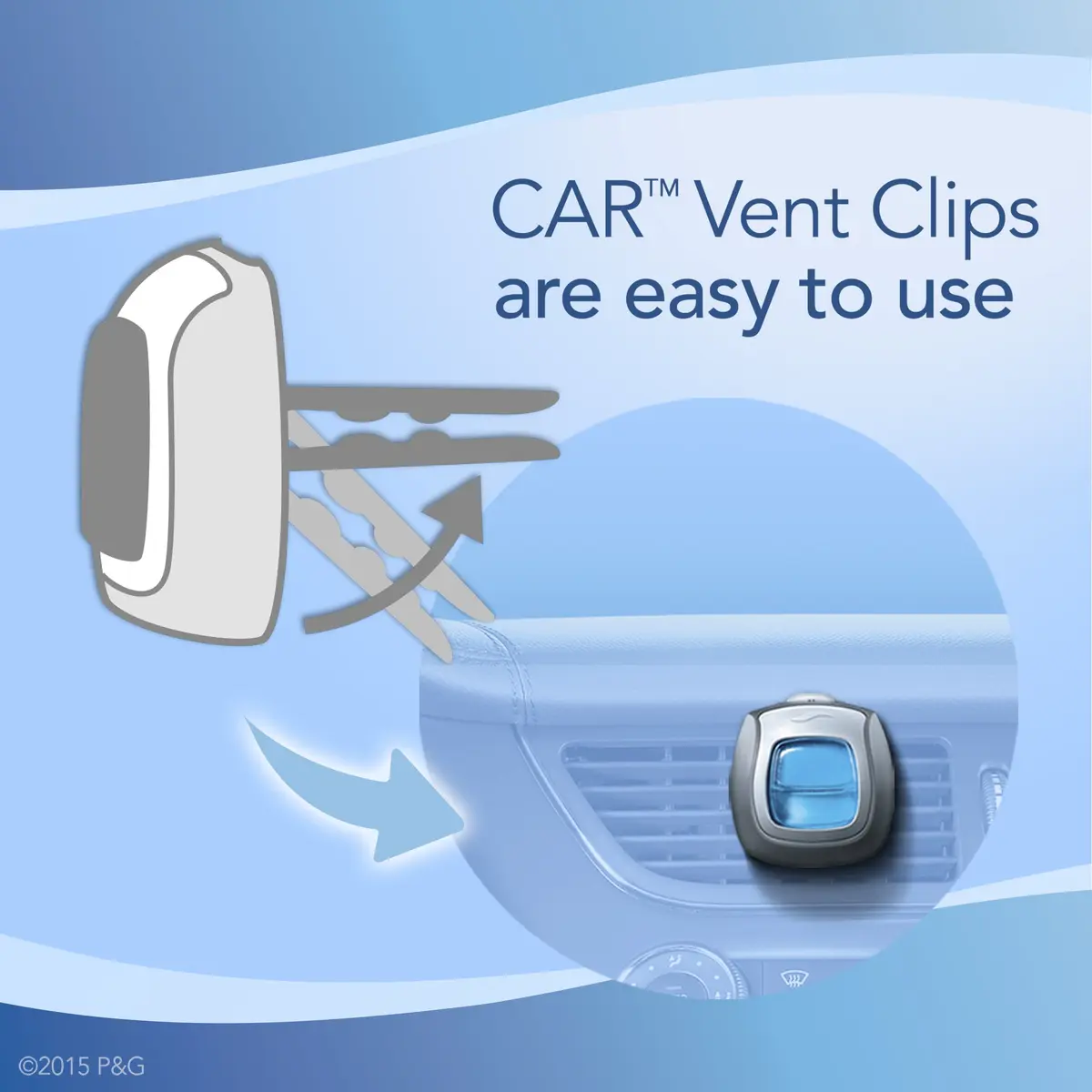 Febreze Car Vent Clip Air Freshener Gain Original 3 Pack | Odor Elimination & 30-Day Freshness Control - view 9