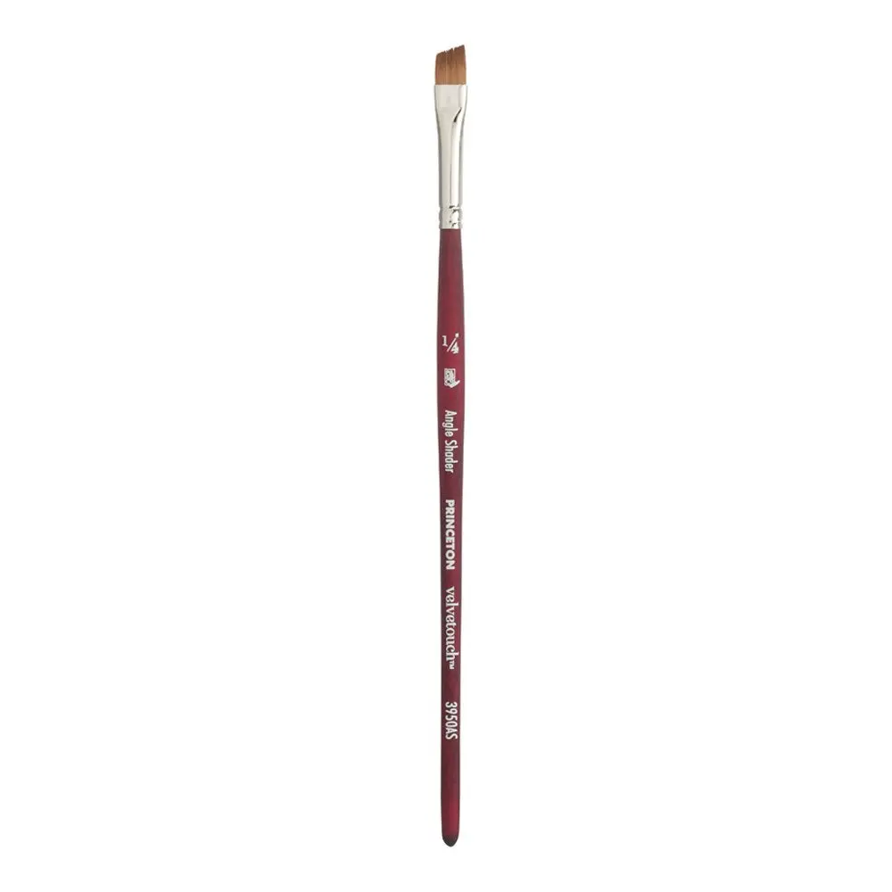 Princeton Velvetouch Series 3950 Angle Shader Paint Brush 0.64 cm (1/4 Inch) | Multi-Media Artist Brush for Acrylic, Oil, Watercolor - main product image