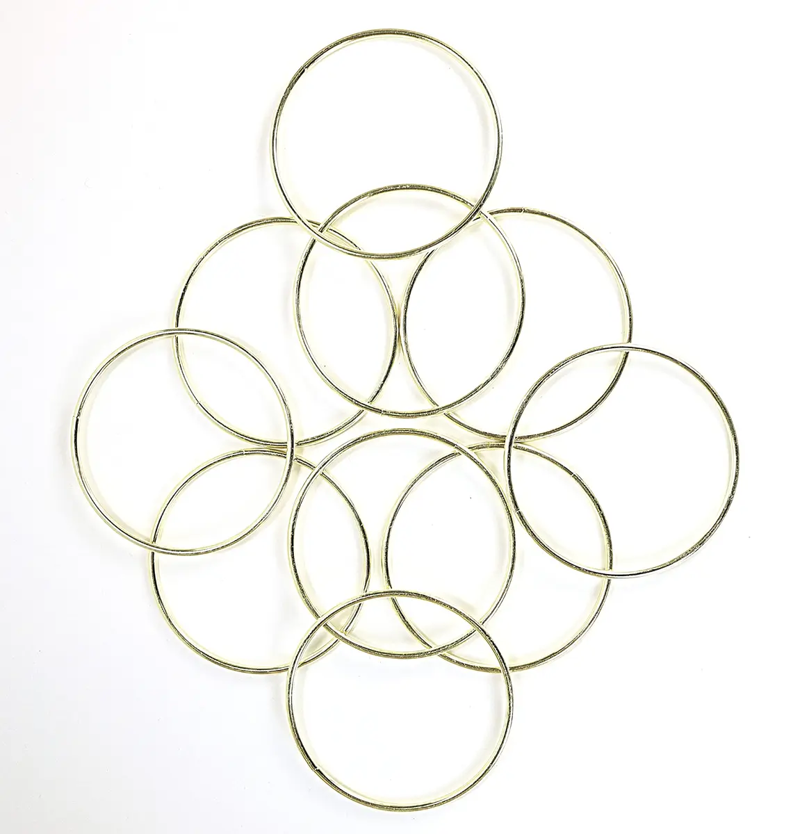 Pepperell Crafts 3 Inch Brass Metal Craft Macrame Rings (10-Pack, Gold) | 7.62 cm Diameter - view 2