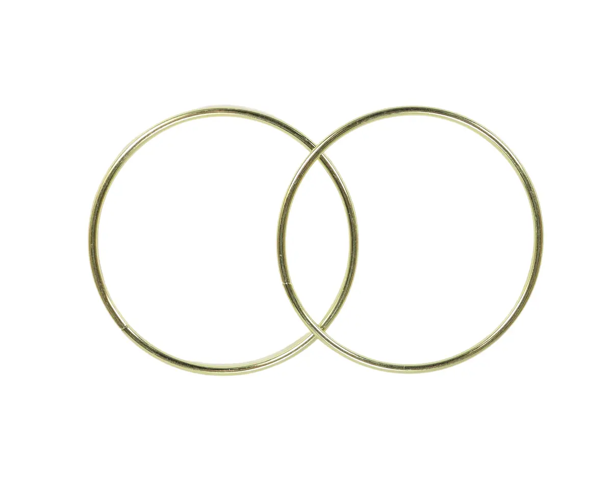 Pepperell Crafts 3 Inch Brass Metal Craft Macrame Rings (10-Pack, Gold) | 7.62 cm Diameter - view 3