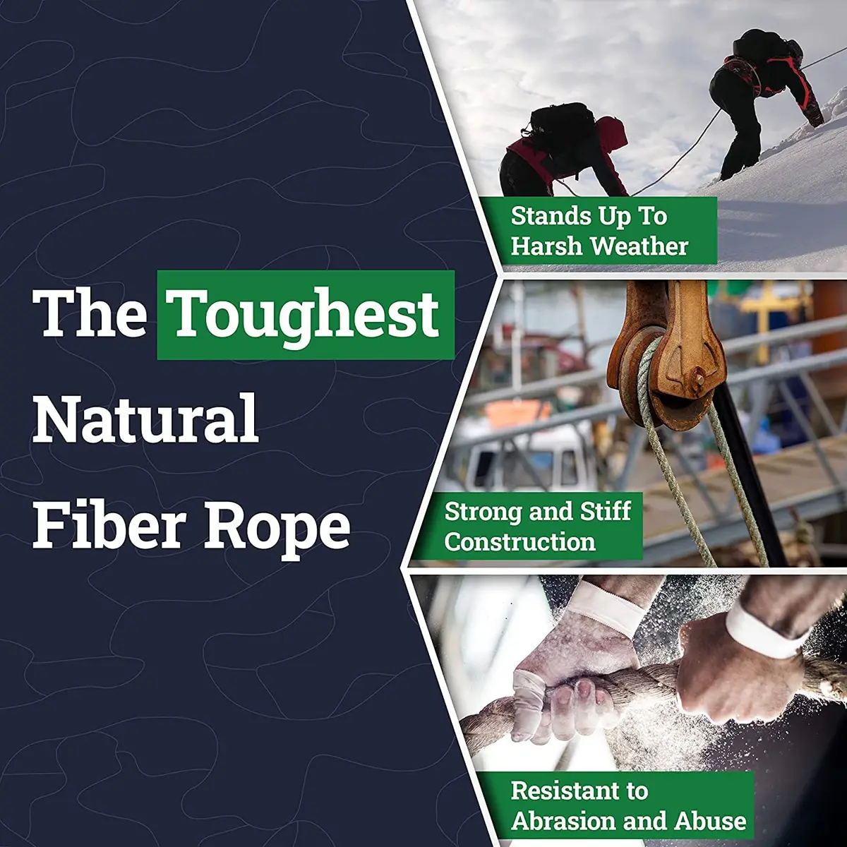 SGT KNOTS Twisted Sisal Rope, Natural Fiber for DIY & Crafts, 1/2 inch x 50 feet (15.24 m) | Heavy Duty & Water Resistant - view 5