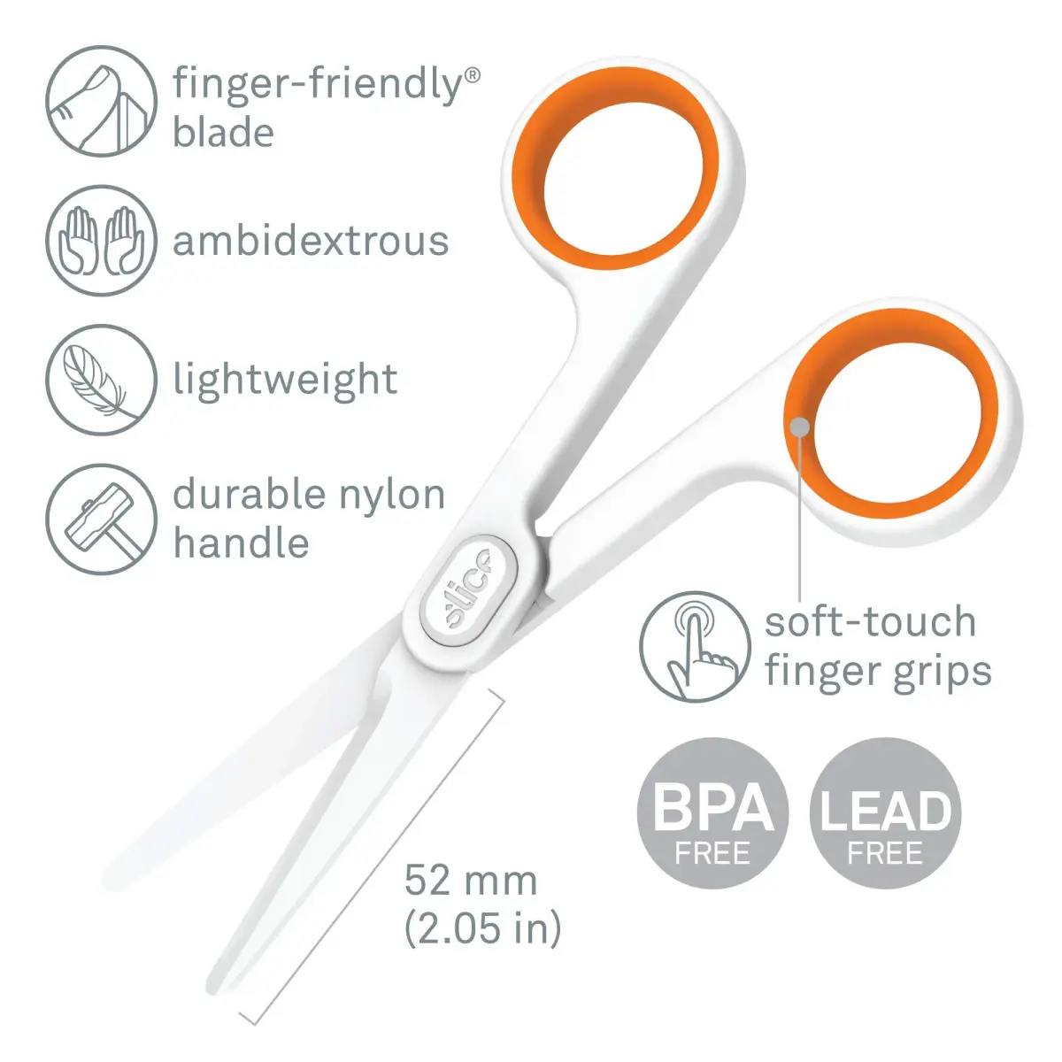 Slice 10544 Ceramic Scissors 14.15cm (5.57in) | Finger-Friendly Safety Blade - view 7
