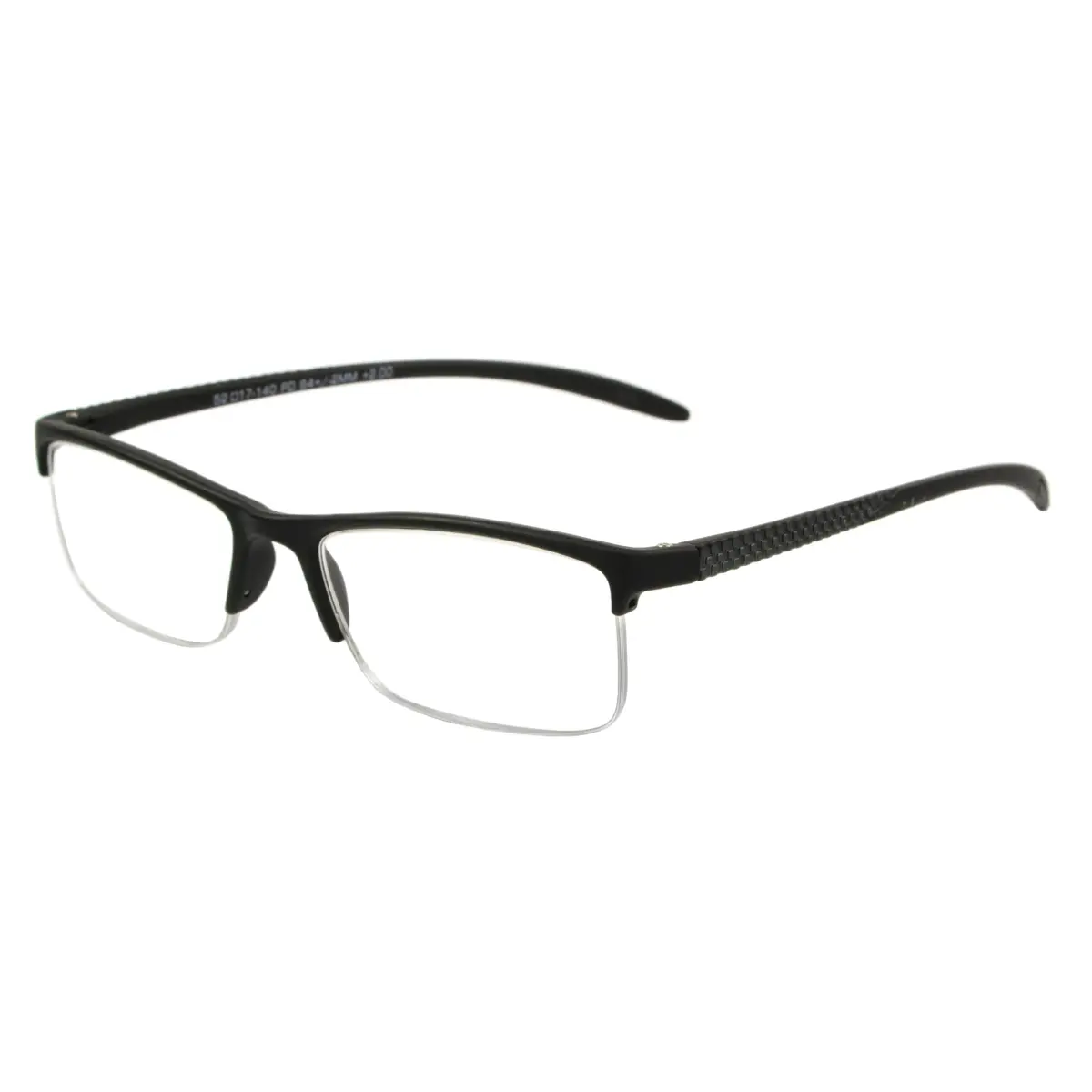 Foster Grant Paolo Rectangular Reading Glasses 59mm +1.75 | Matte Black Metal Brow & Rubberized Temples - main product image