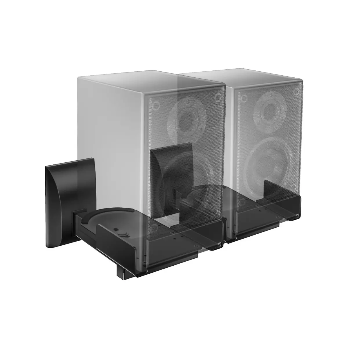 WALI Surround Sound Speaker Wall Mounts with Adjustable Swivel Tilt Angle, 2 Pack, Black | Holds Speakers up to 25kg (55 lbs) - main product image