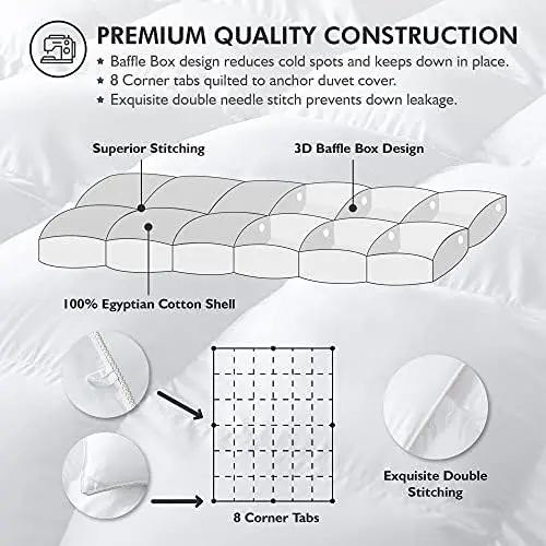 EGYPTIAN BEDDING King/California King Comforter 58 oz | Luxurious Cotton Cloud Feel - view 7