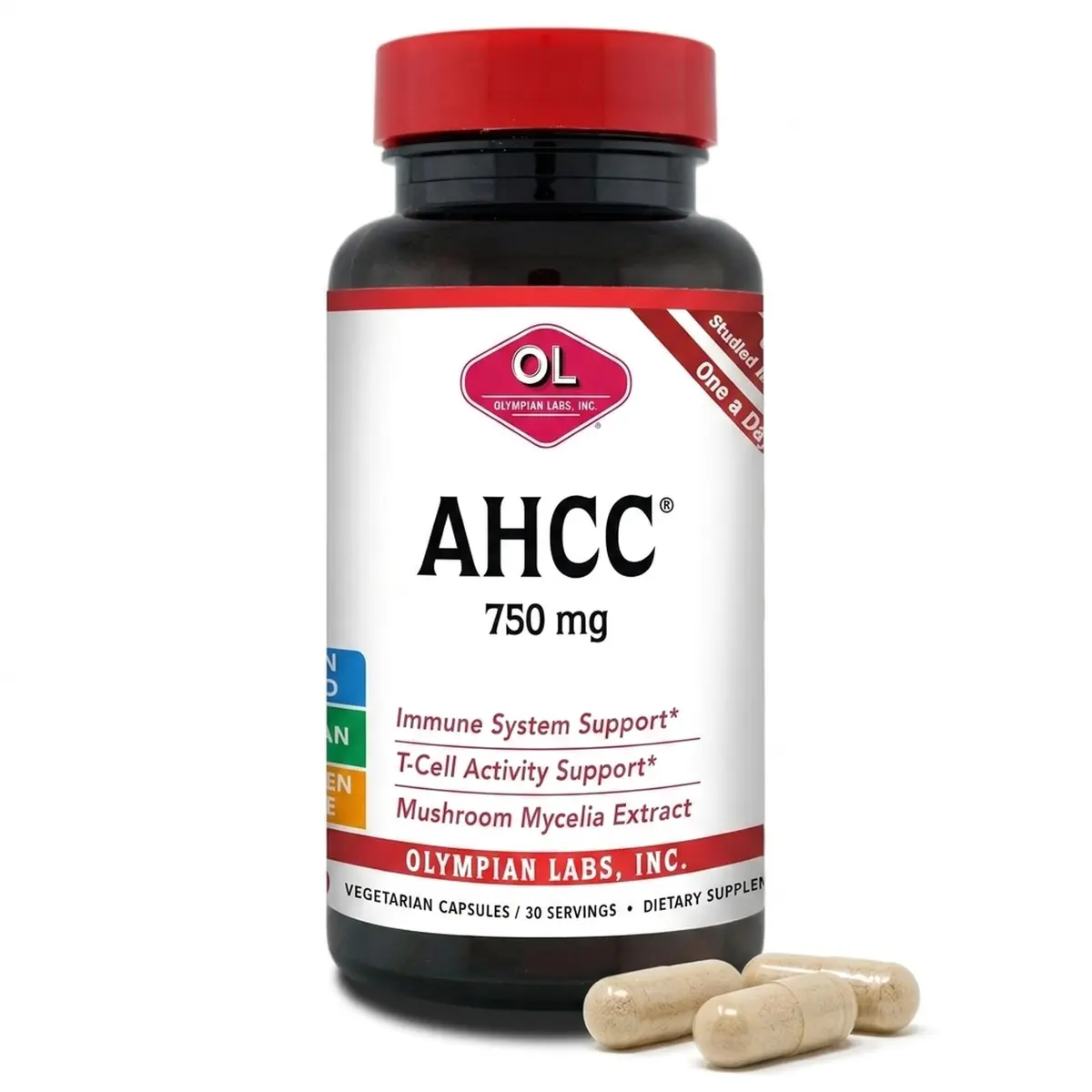 Olympian Labs Premium AHCC Supplement 750mg | Supports Immune & Liver Function, 30 Capsules - main product image