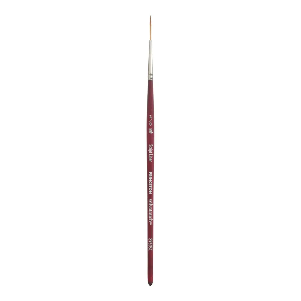 Princeton Velvetouch Artiste Series 3950 Script Liner Brush 2/0 | Luxury Synthetic Mixed-Media for Acrylic, Watercolor & Oil - main product image