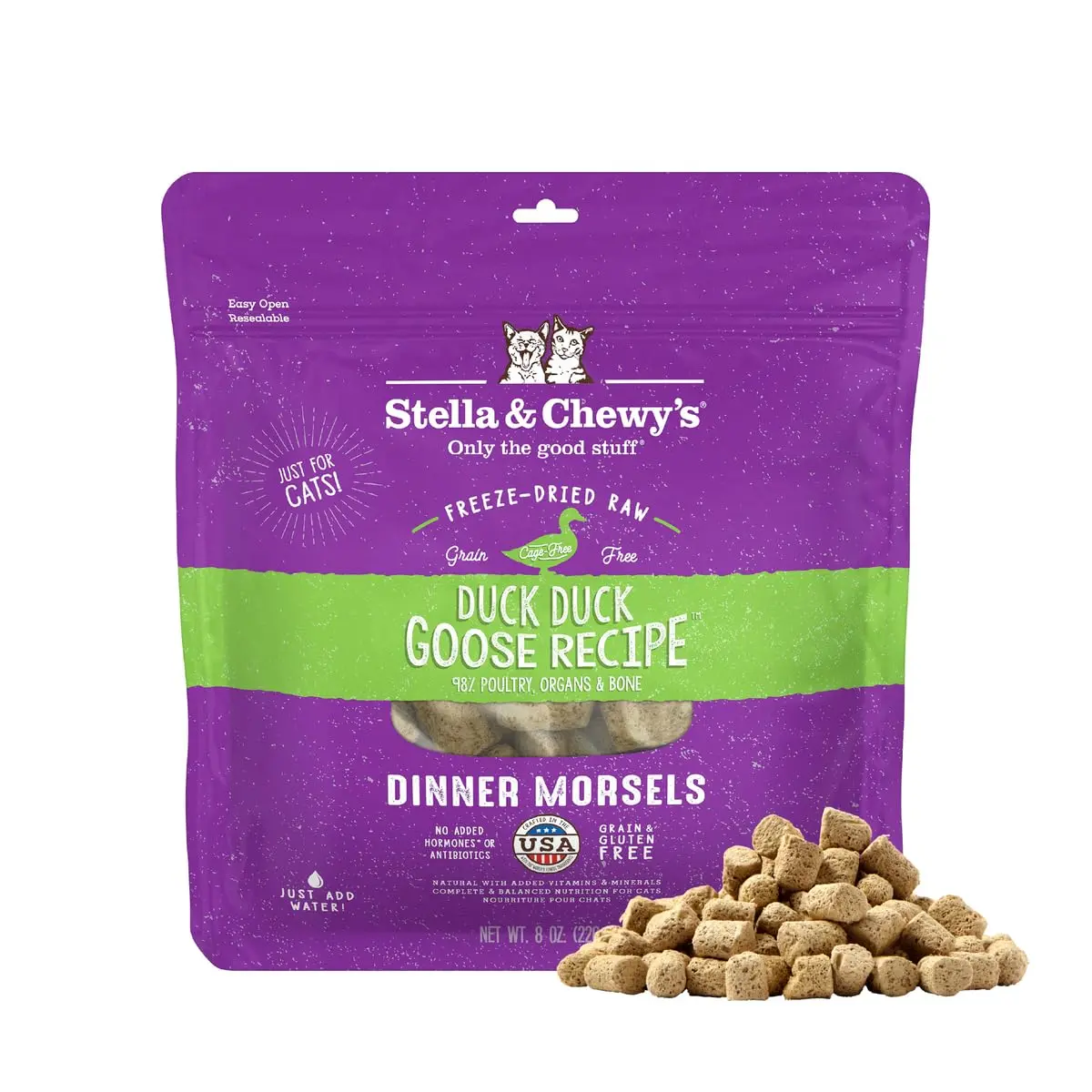 Stella & Chewy's Freeze-Dried Raw Duck & Goose Cat Food 227 g (8 oz) | Complete Nutrition for All Life Stages - main product image