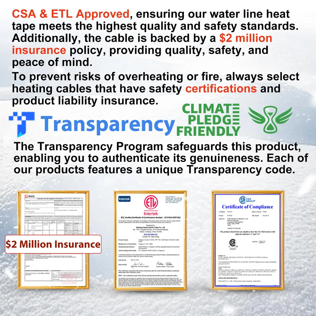 HEATIT 9FT Water Pipe Heat Tape | 120V, 7W/ft, CSA & ETL Certified, Easy Install, Safe & Durable (70-120 chars) - view 7