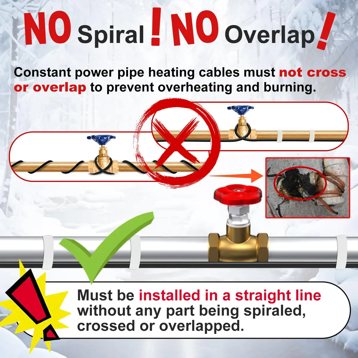 HEATIT 9FT Water Pipe Heat Tape | 120V, 7W/ft, CSA & ETL Certified, Easy Install, Safe & Durable (70-120 chars) - view 4