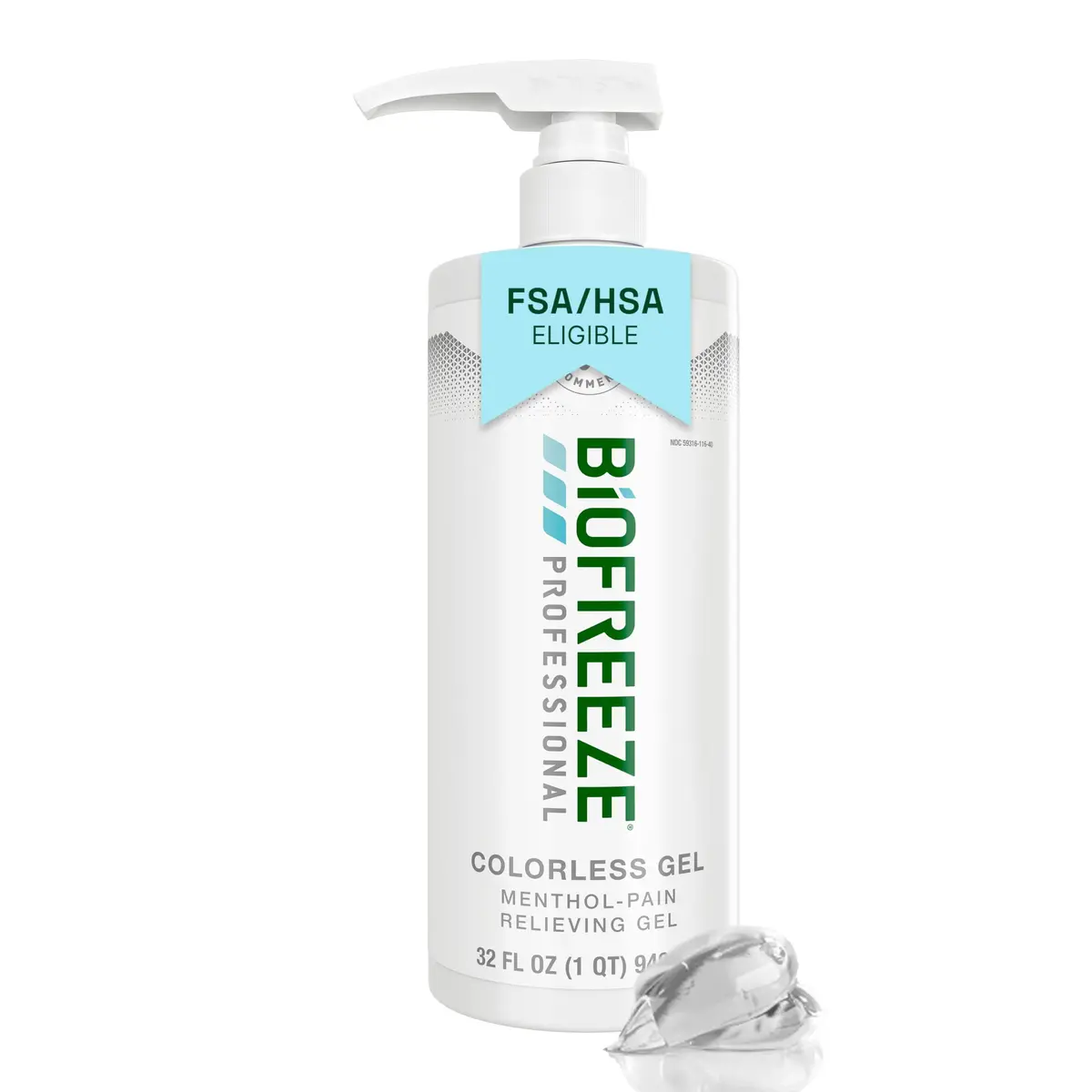 Biofreeze Professional Pain Relief Gel, Colorless Menthol Gel, 32 FL OZ - main product image